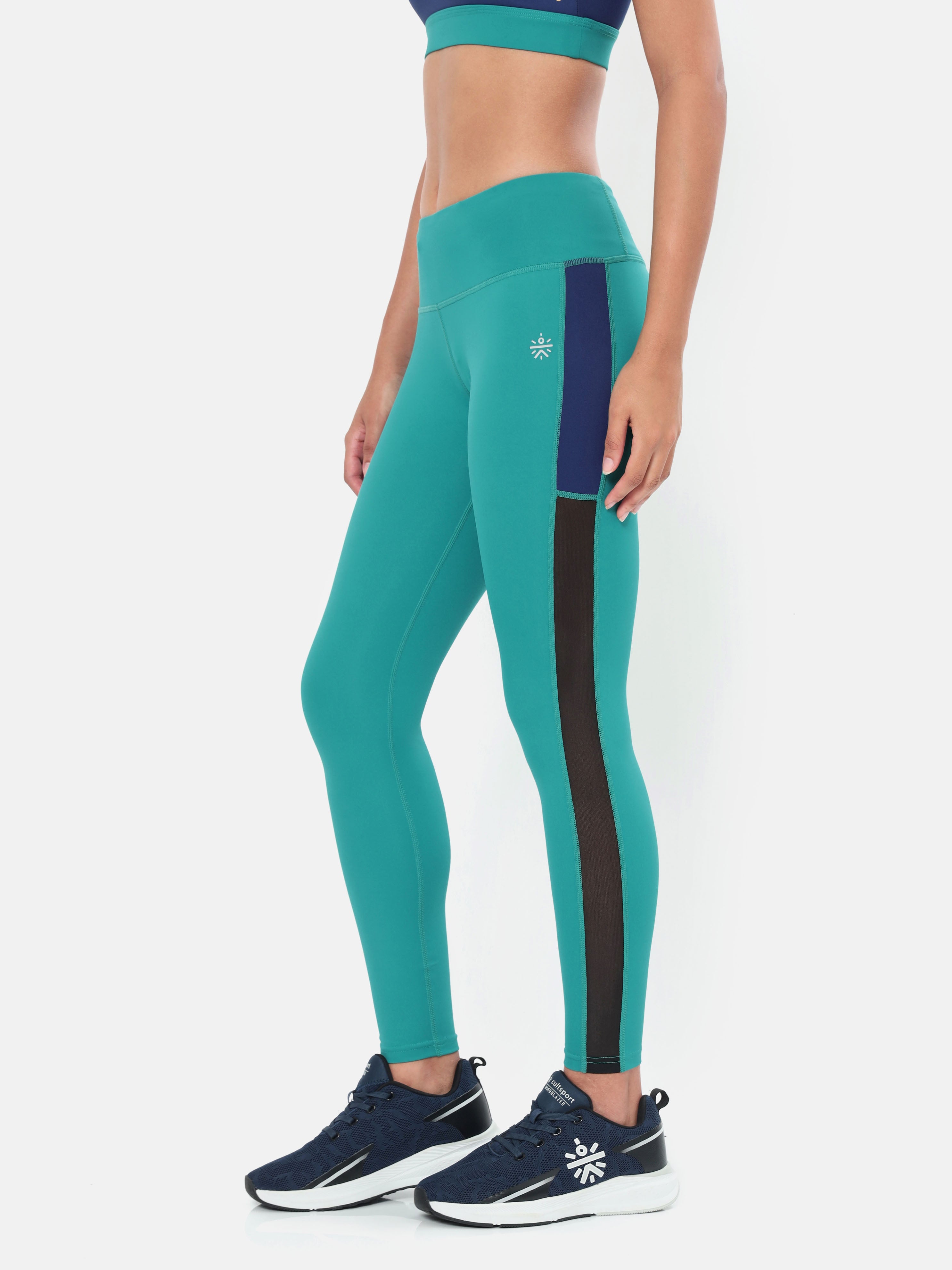 Absolute Fit Tights with Contrast Side Panels and Back Pocket