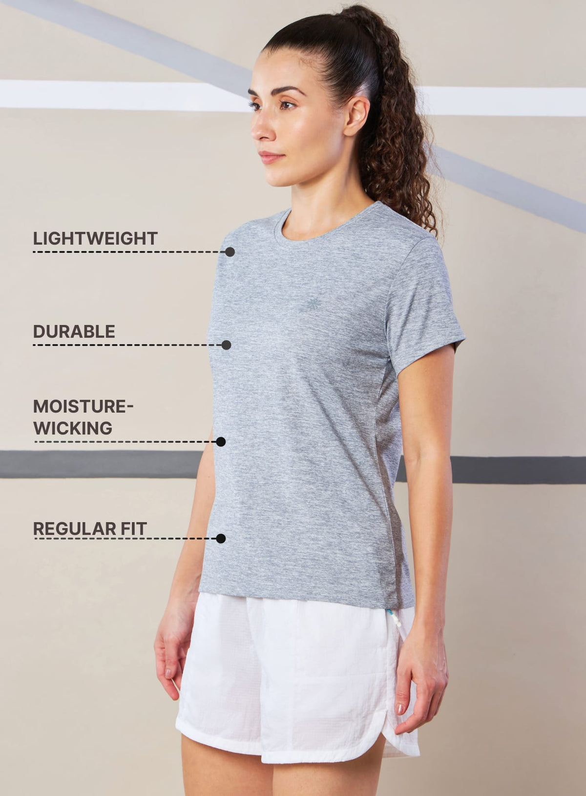 Women's Train All Day Grey Comfortech T-shirt