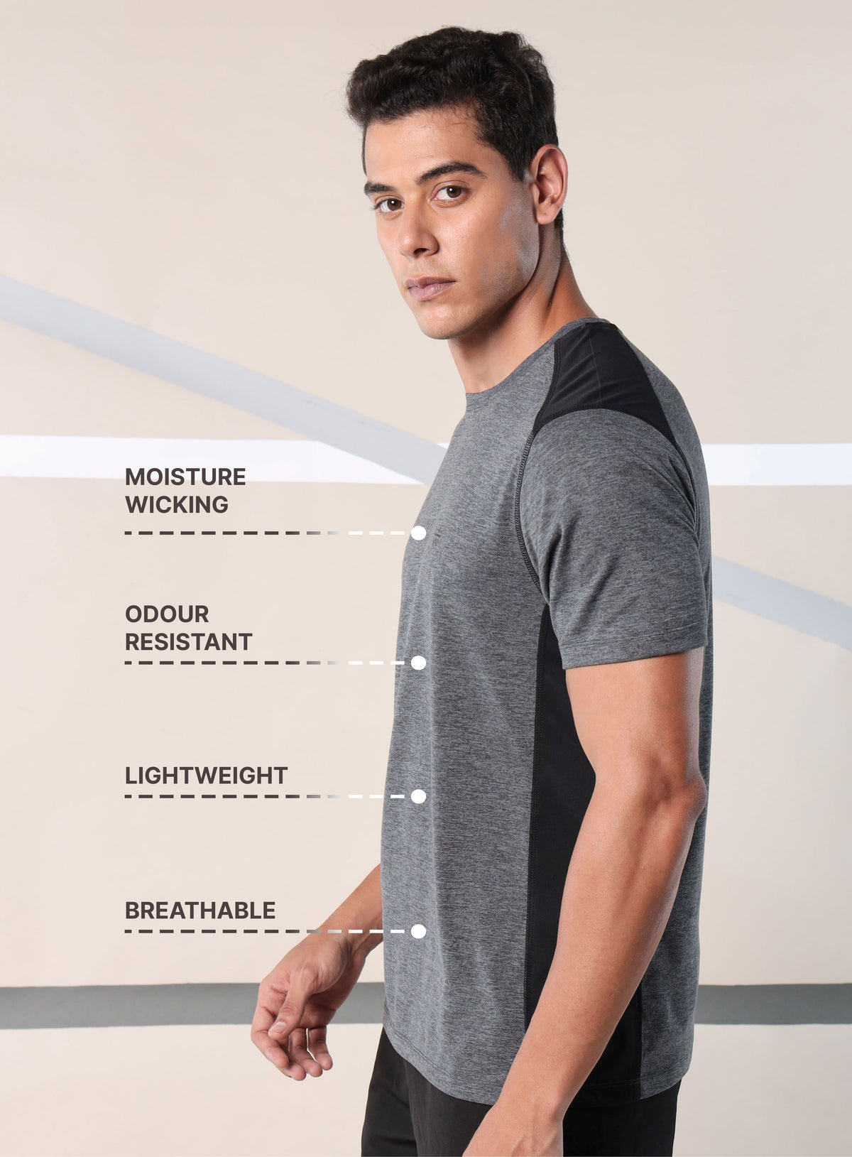 Men's Train In Grey Comfortech-Shirt