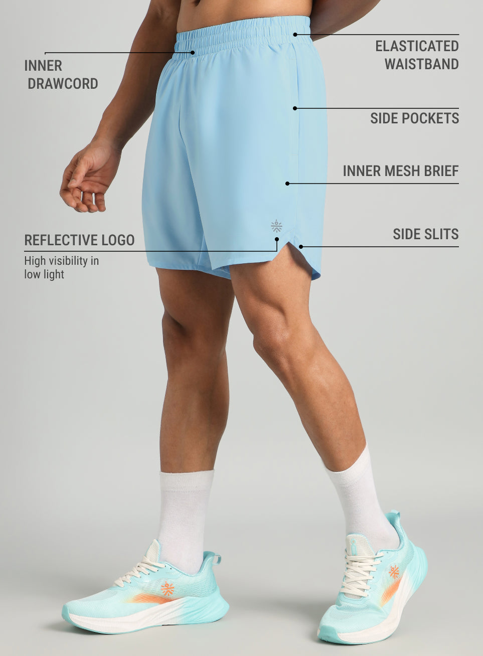 Iconic Blue Running Shorts