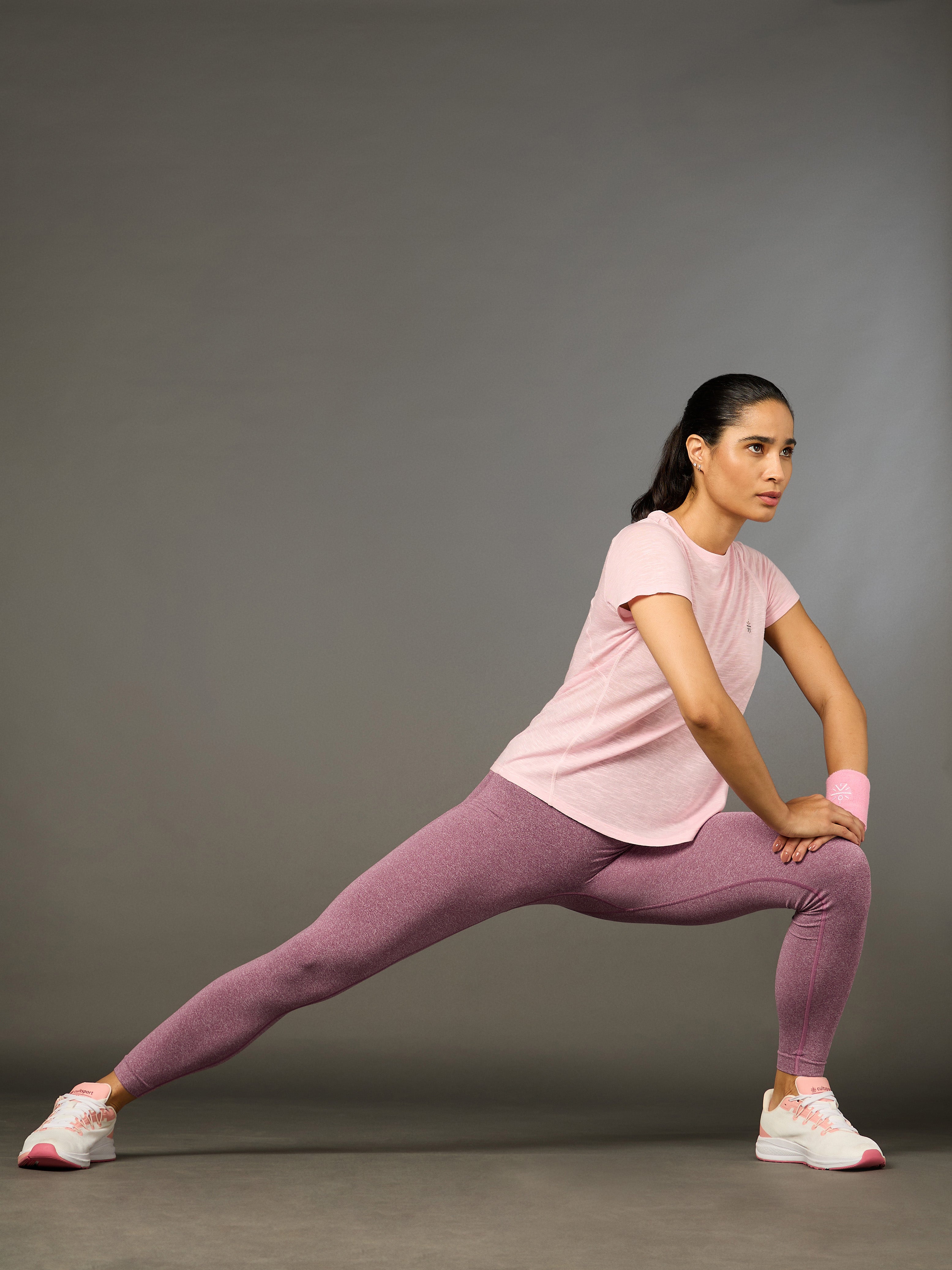 Pink Seamless Sports Tights