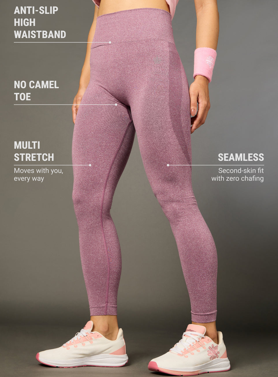 Pink Seamless Sports Tights