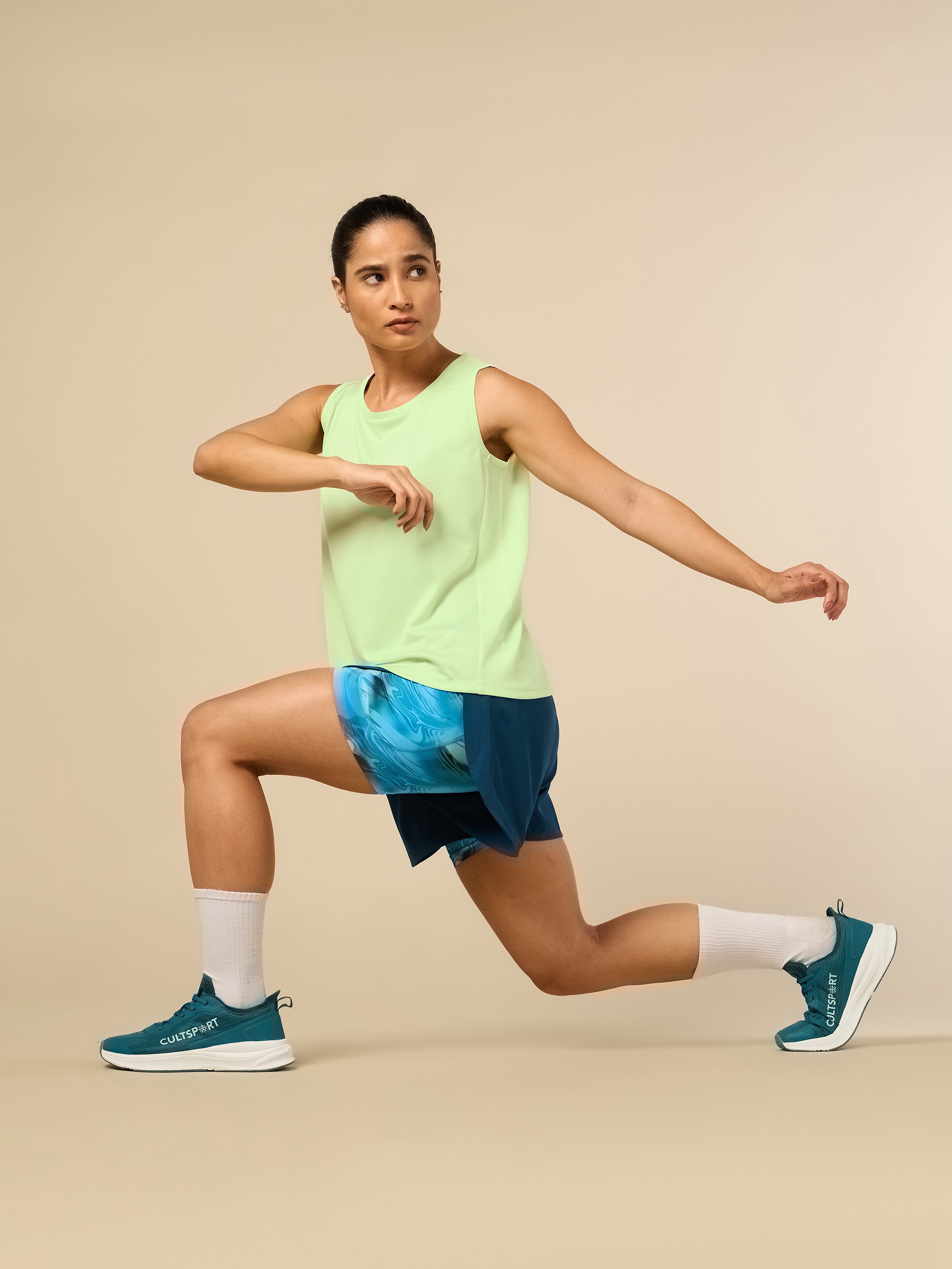 Women's Stay Fit Green Performance Tank