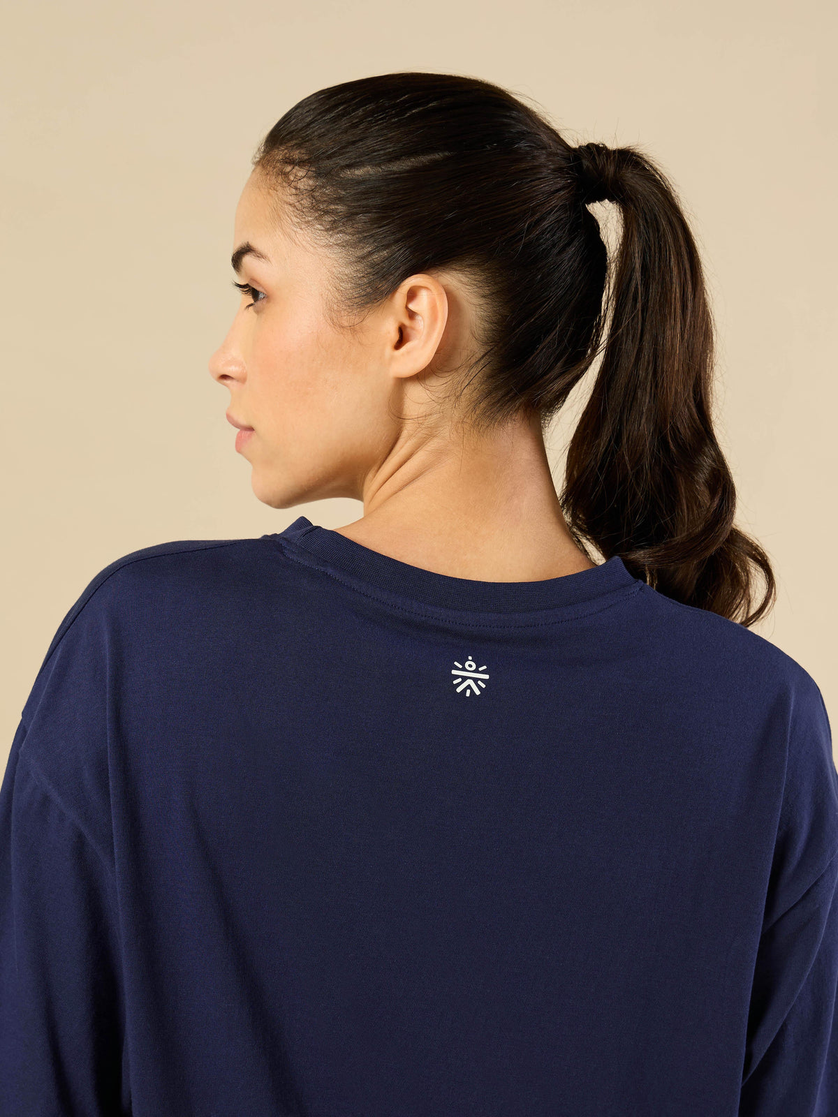 Women's Lifestyle Cotton Oversized Graphic Navy T-shirt