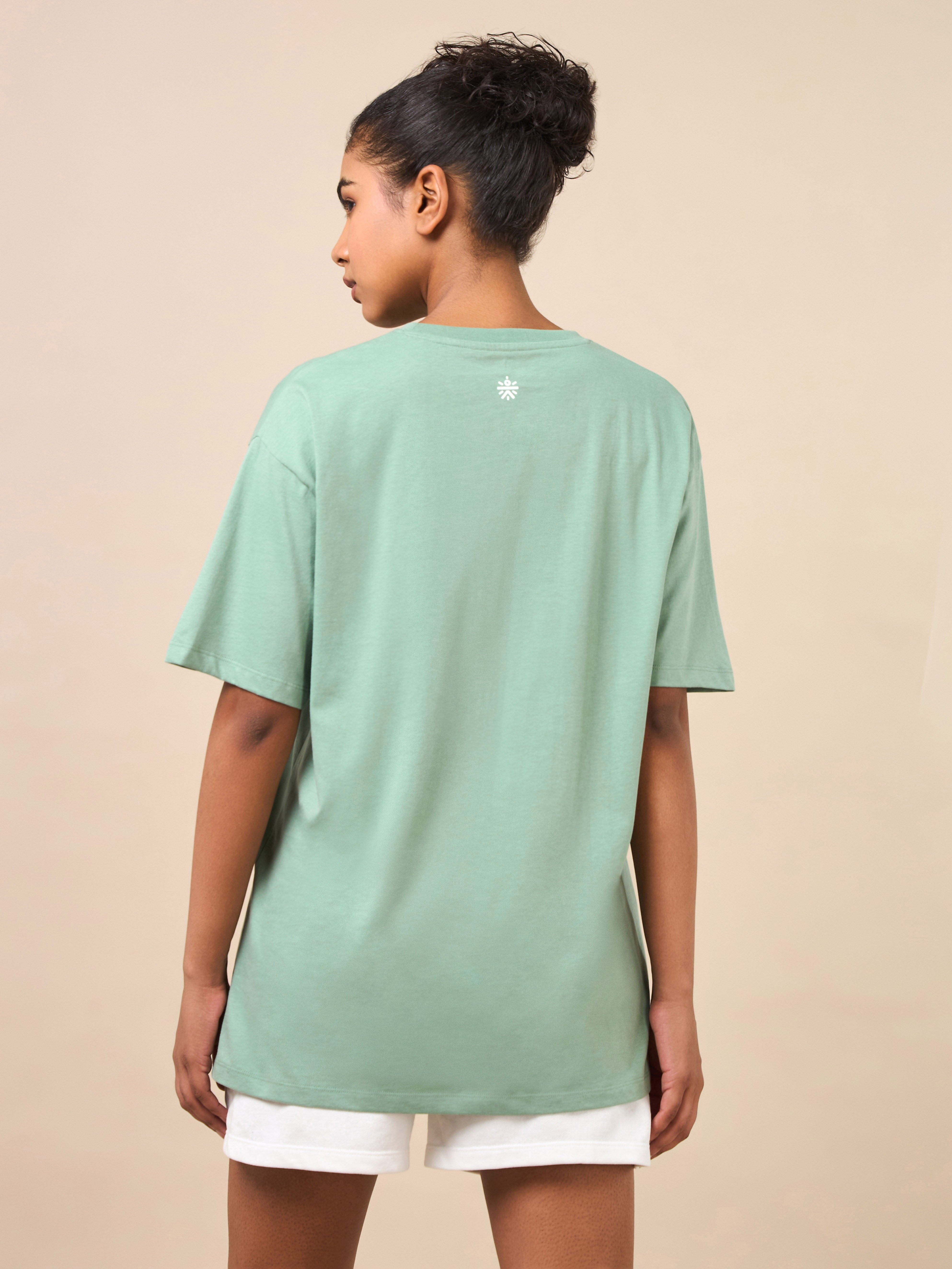 Women's Lounge Oversized Fit Green T-shirt