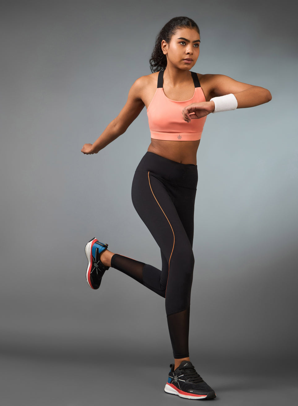 Women's Black Pace Up Running COMFlex Tights