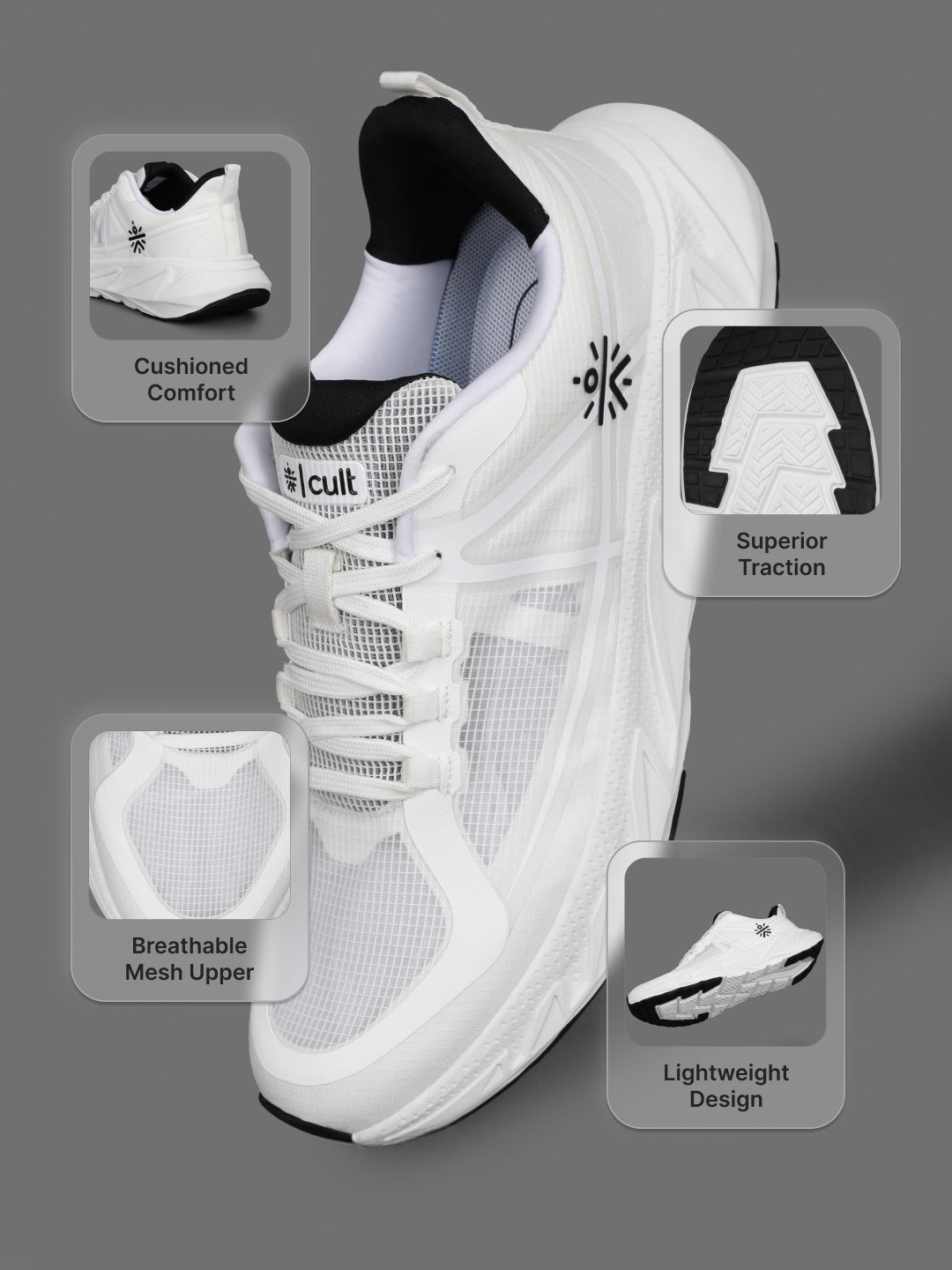 cult Men's Traverse Running Shoes - Off White