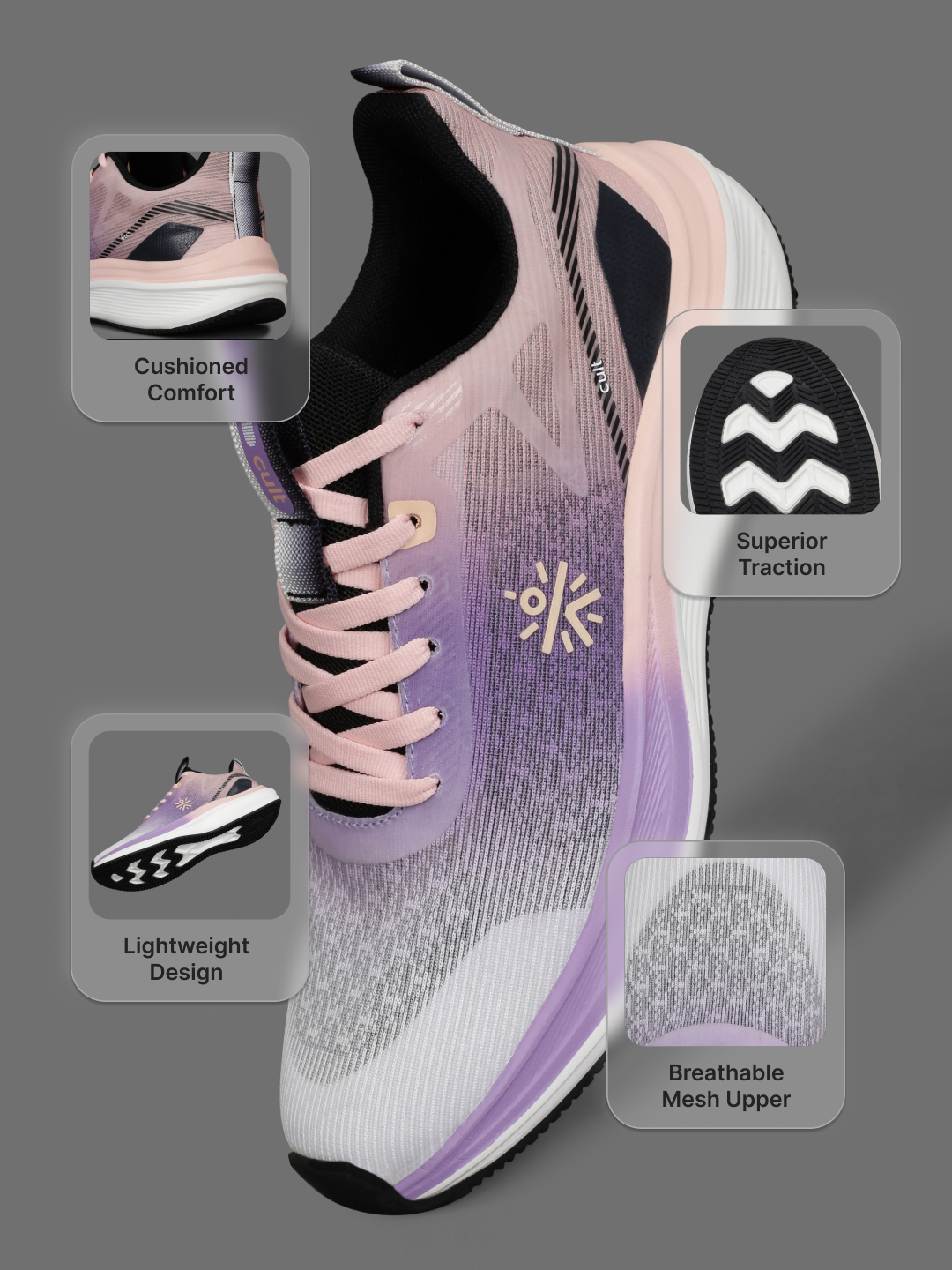 cult Women's Aetheris Running Shoes - Purple & Peach