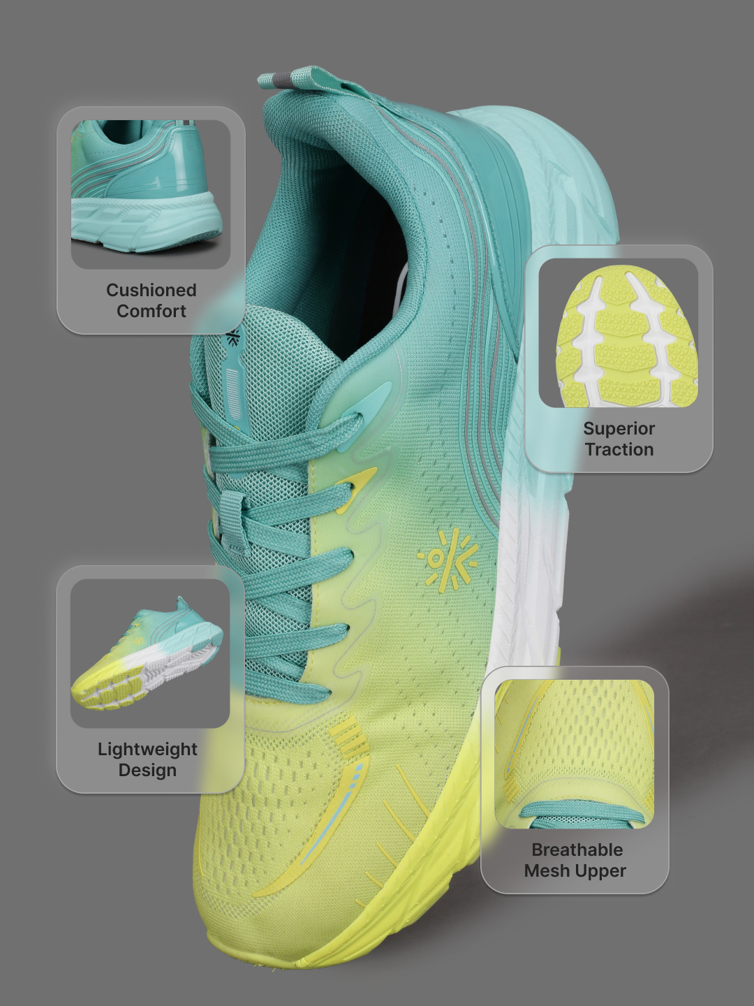 cult Men's Raptor Casual Shoes - Lemon Yellow/Mint Green