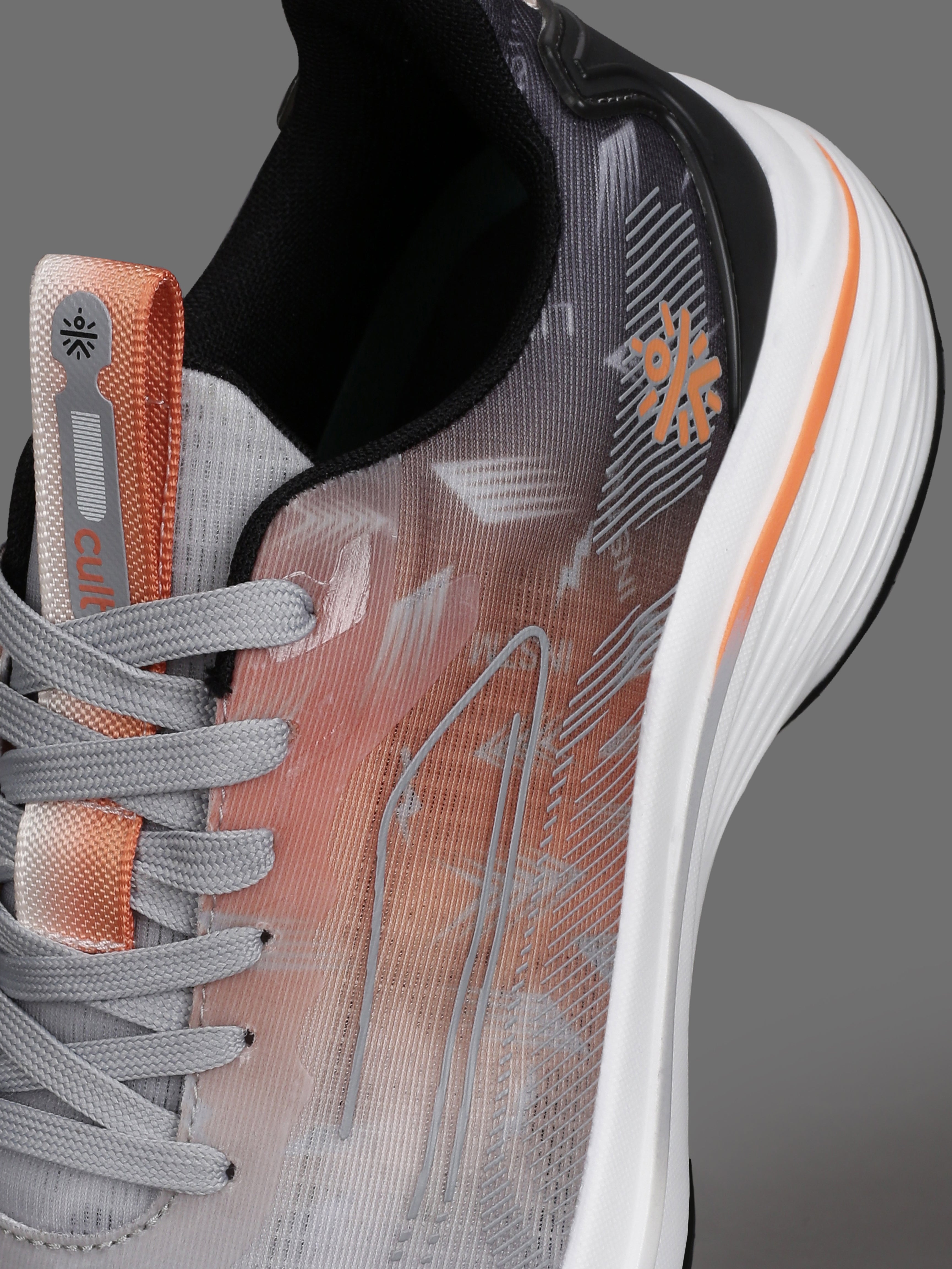 cult Men's Xypher Running Shoes - D.Grey/Orange