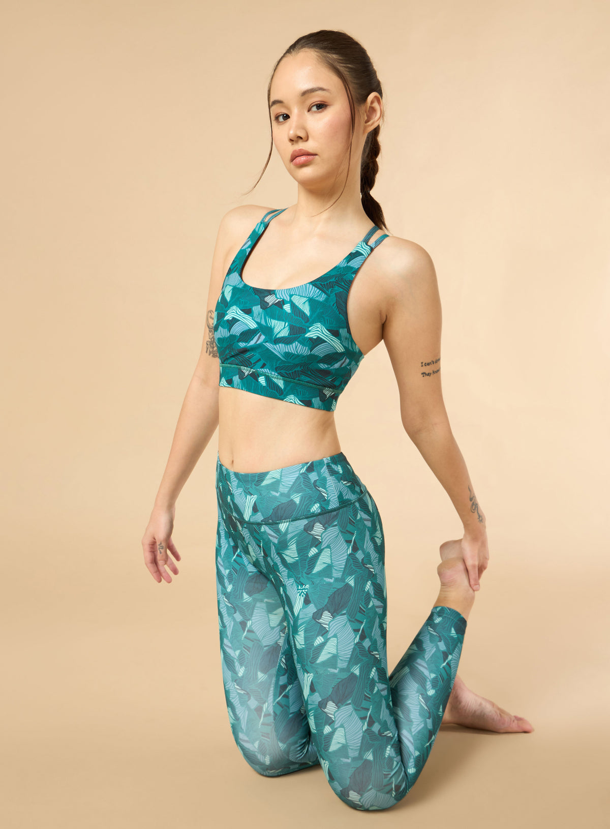 Women's Zen Garden All-Over Print Medium Support Sea Green Bra