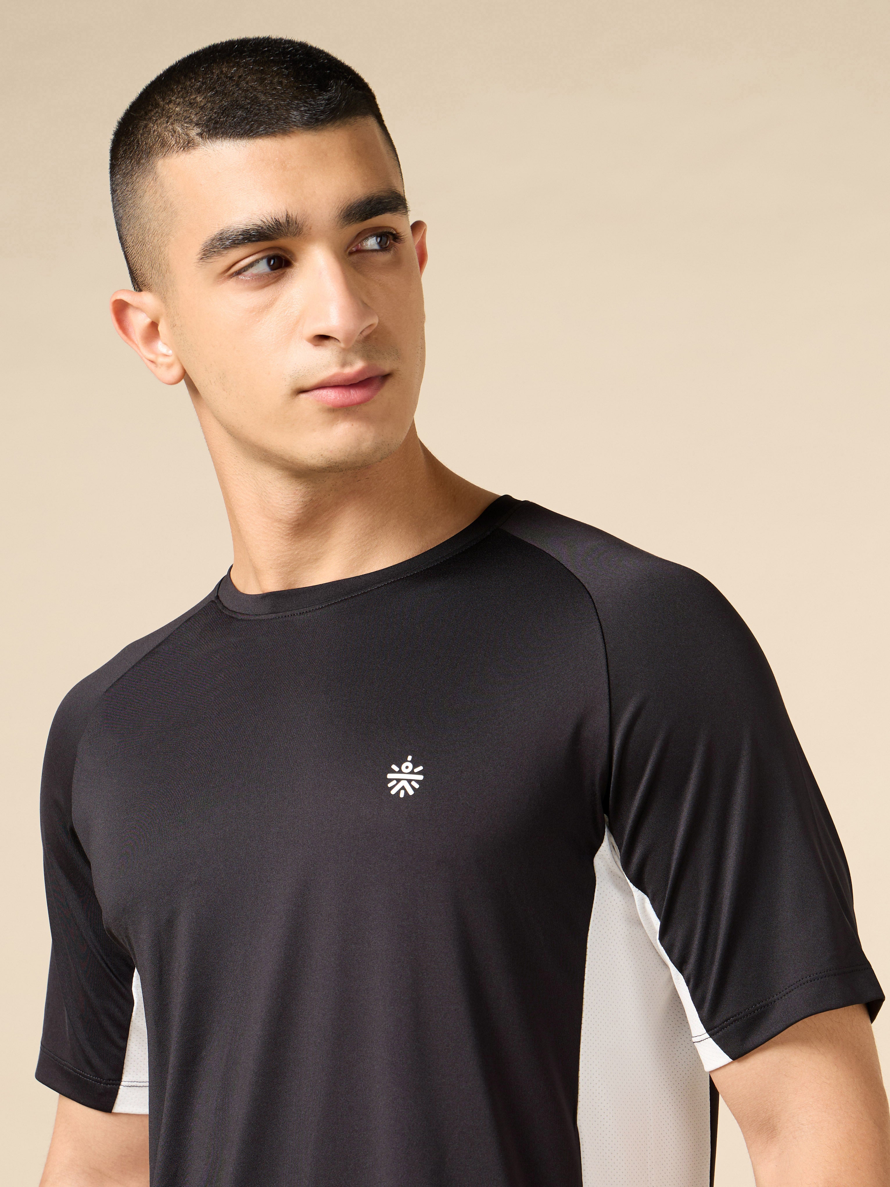 Men's Black Active Pop Performance T-shirt