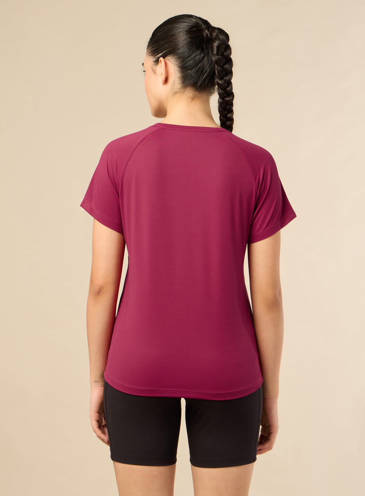 Women's Engineered Knit Maroon Performance T-shirt