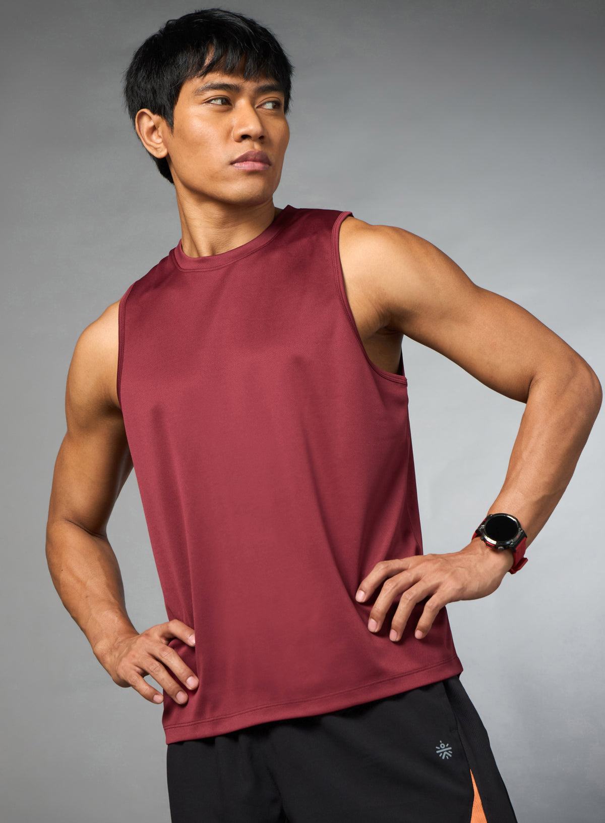 Men's Running Essential Maroon Tank