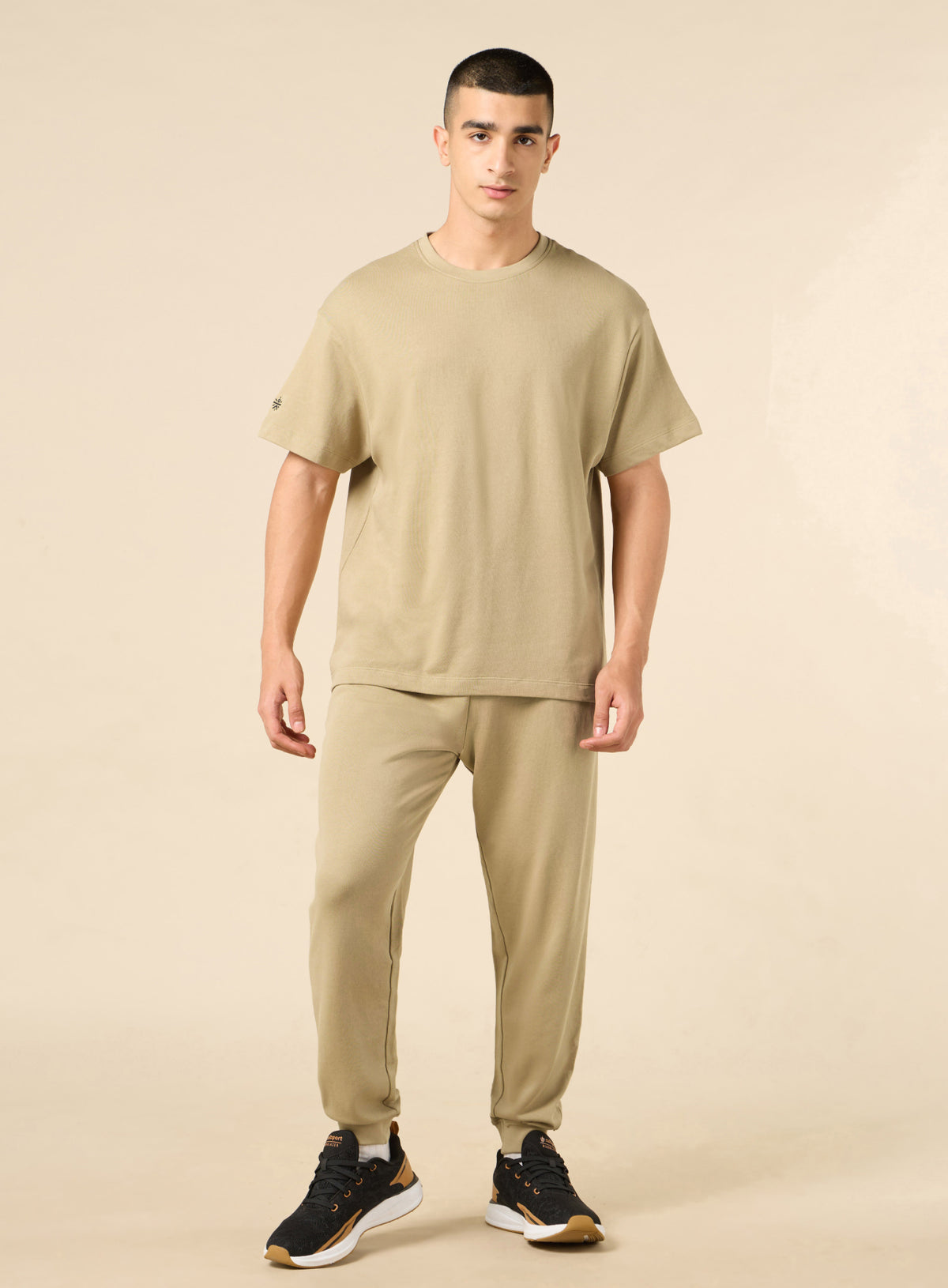 Men's Lifestyle Cotton Khaki Co-ord Set