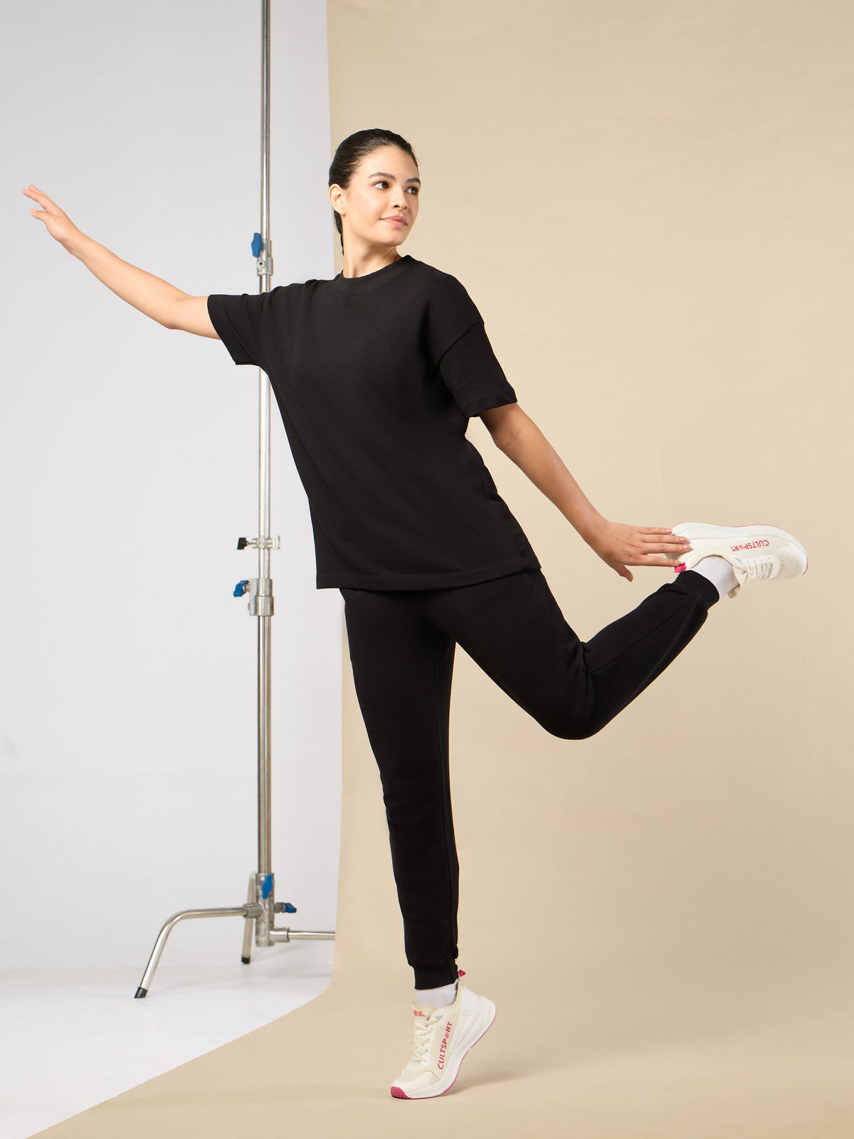 Women's Lifestyle Cotton Black Co-ord Set