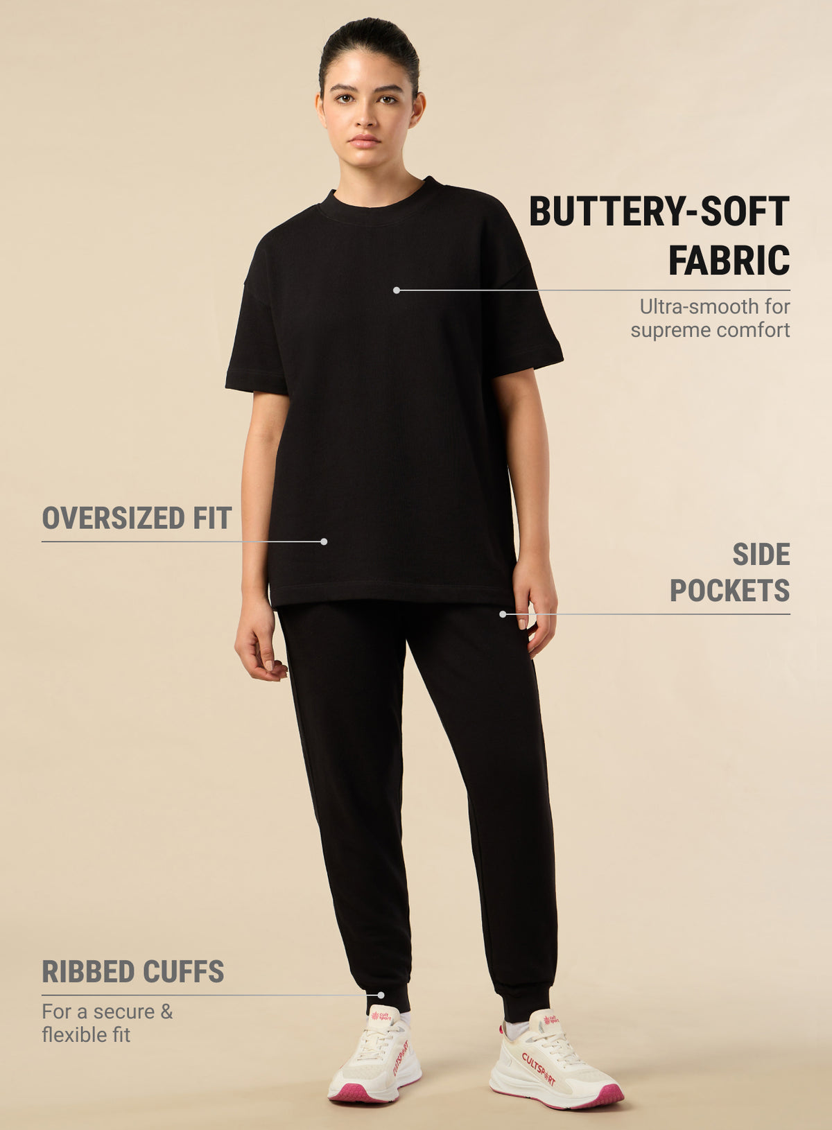 Women's Lifestyle Cotton Black Co-ord Set