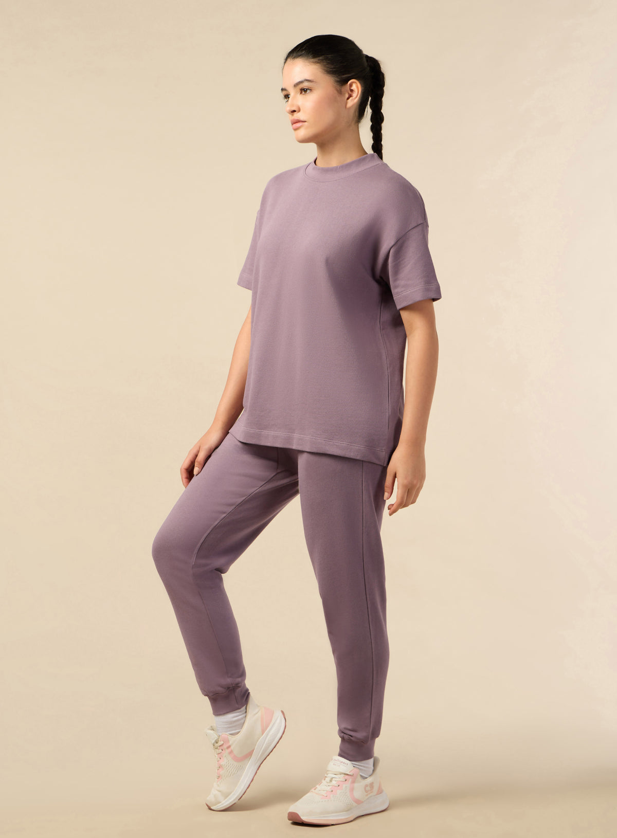 Women's Lifestyle Cotton Lavender Co-ord Set