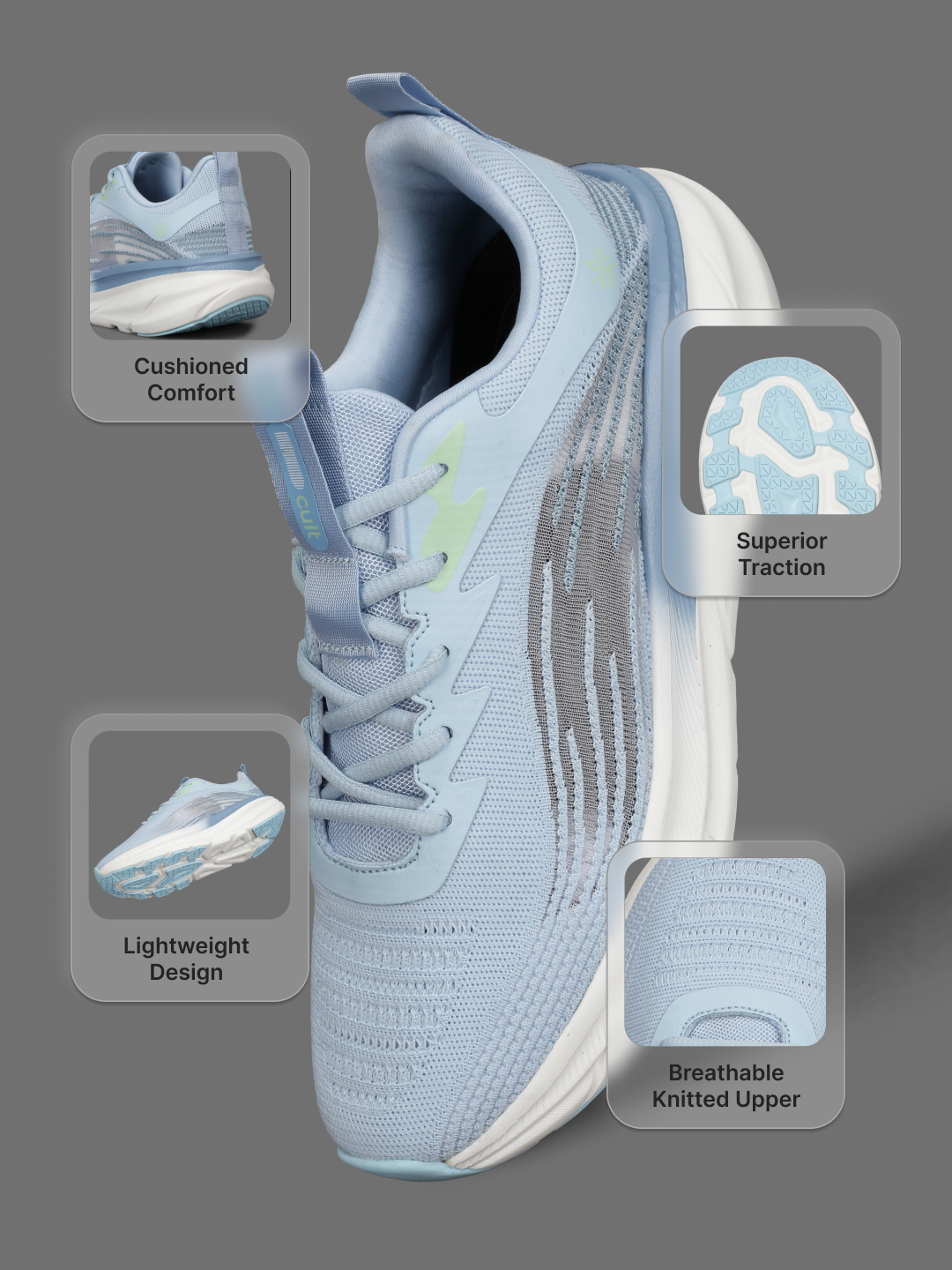 cult Men's Stormer Casual Shoes - Ice Blue