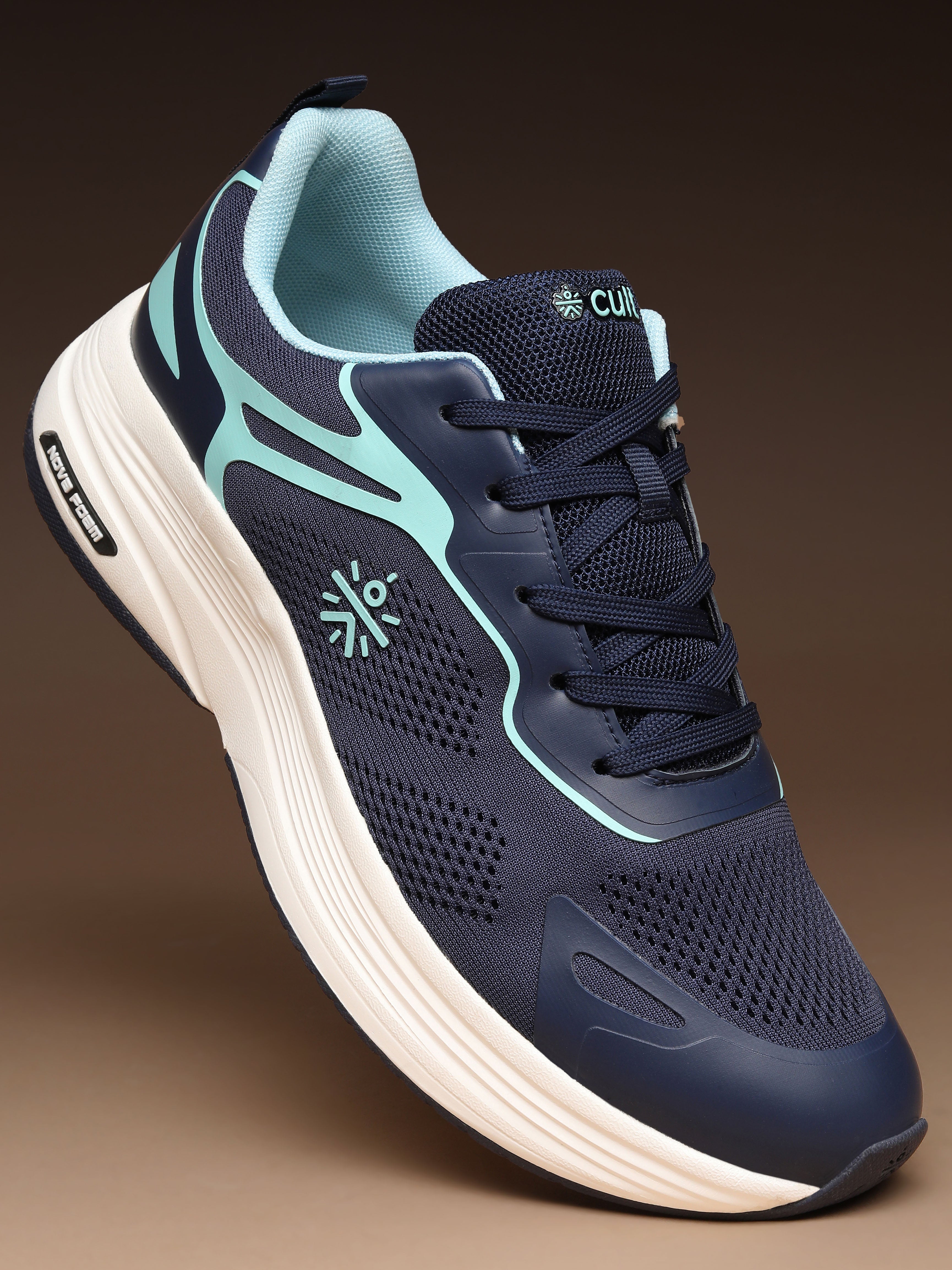 cult Men's Zyon Running Shoes with Durable Rubber Outsole & Cushioning for Runs up to 20 km - Teal/Mint