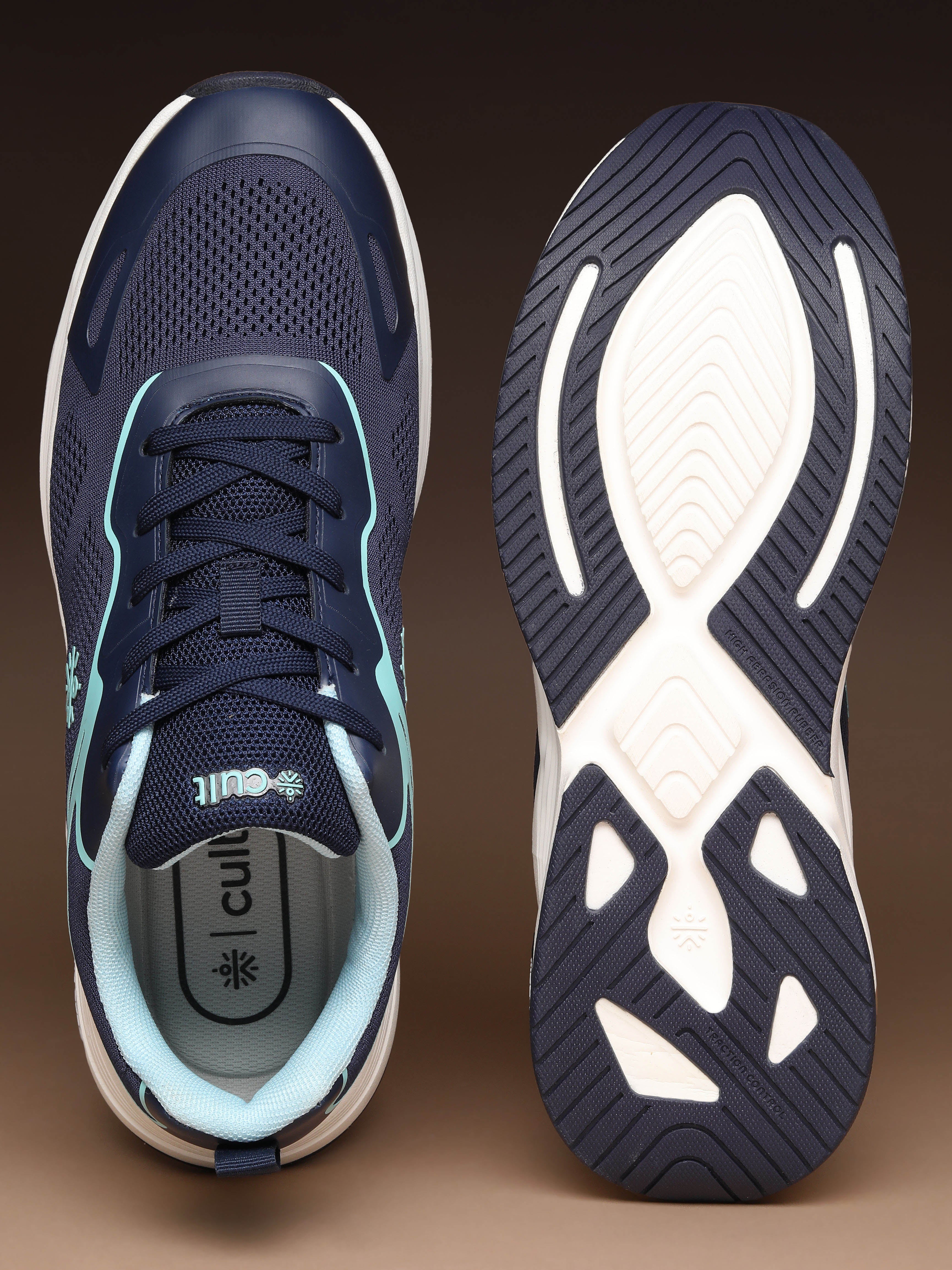 cult Men's Zyon Running Shoes with Durable Rubber Outsole & Cushioning for Runs up to 20 km - Teal/Mint