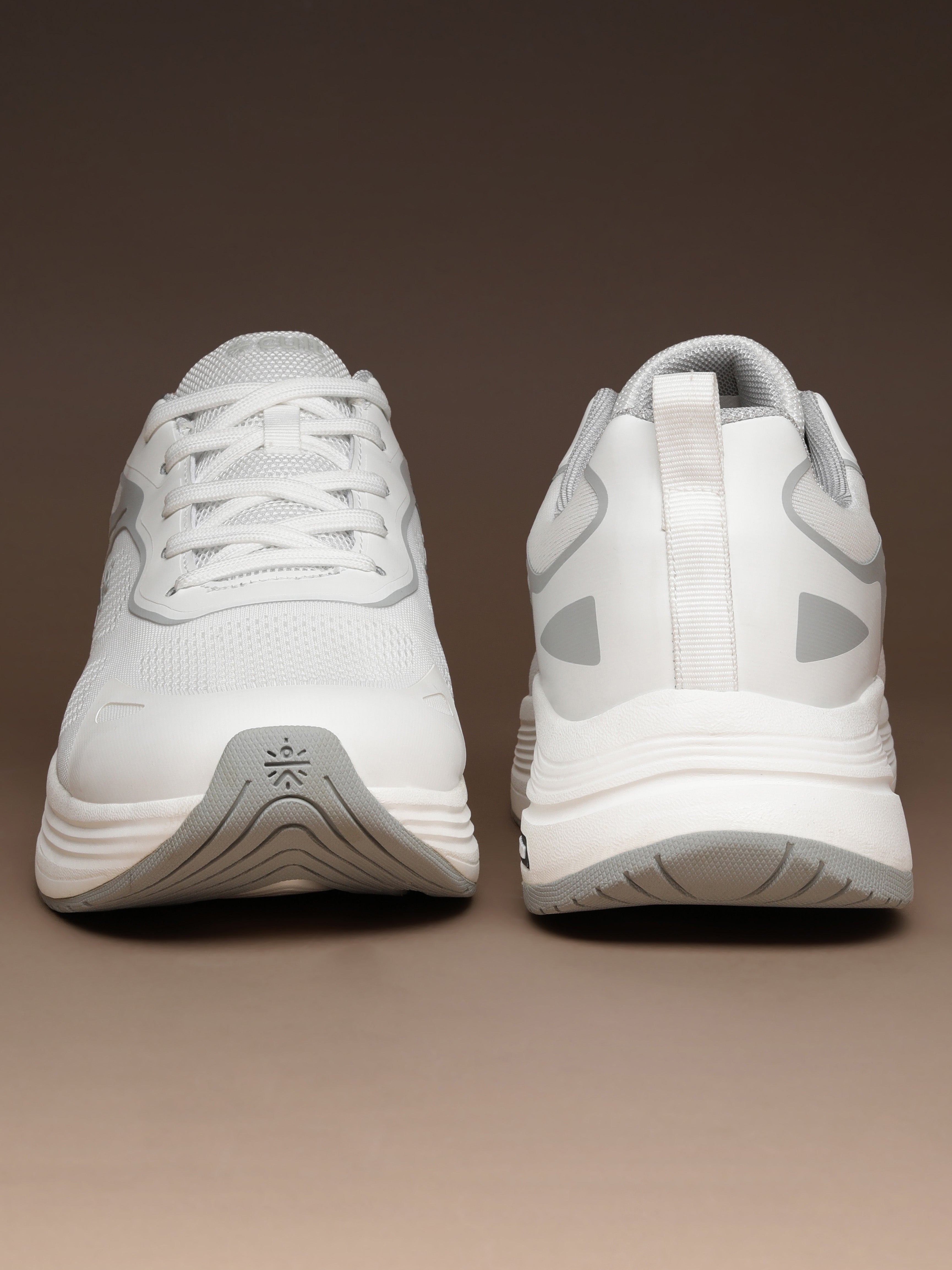 cult Men's Zyon Running Shoes with Durable Rubber Outsole & Cushioning for Runs up to 20 km - White/L.Grey