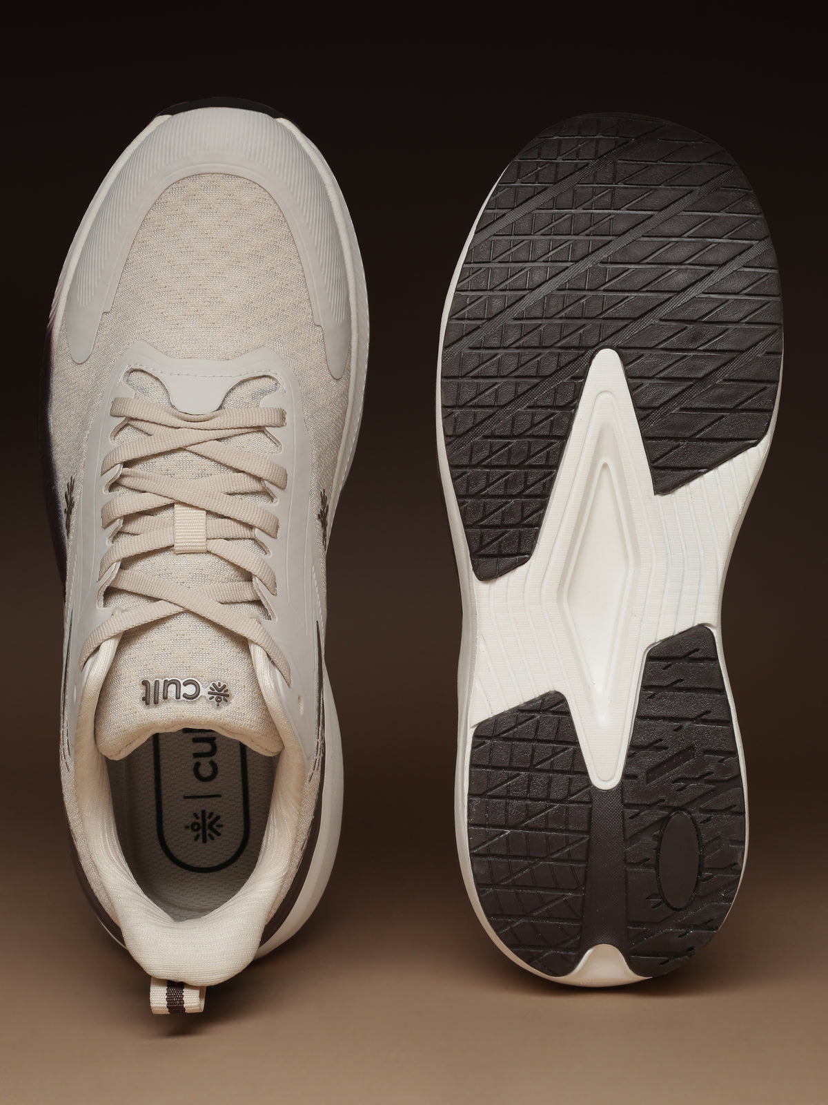 cult Men's Revix Running Shoes - Cream/Brown