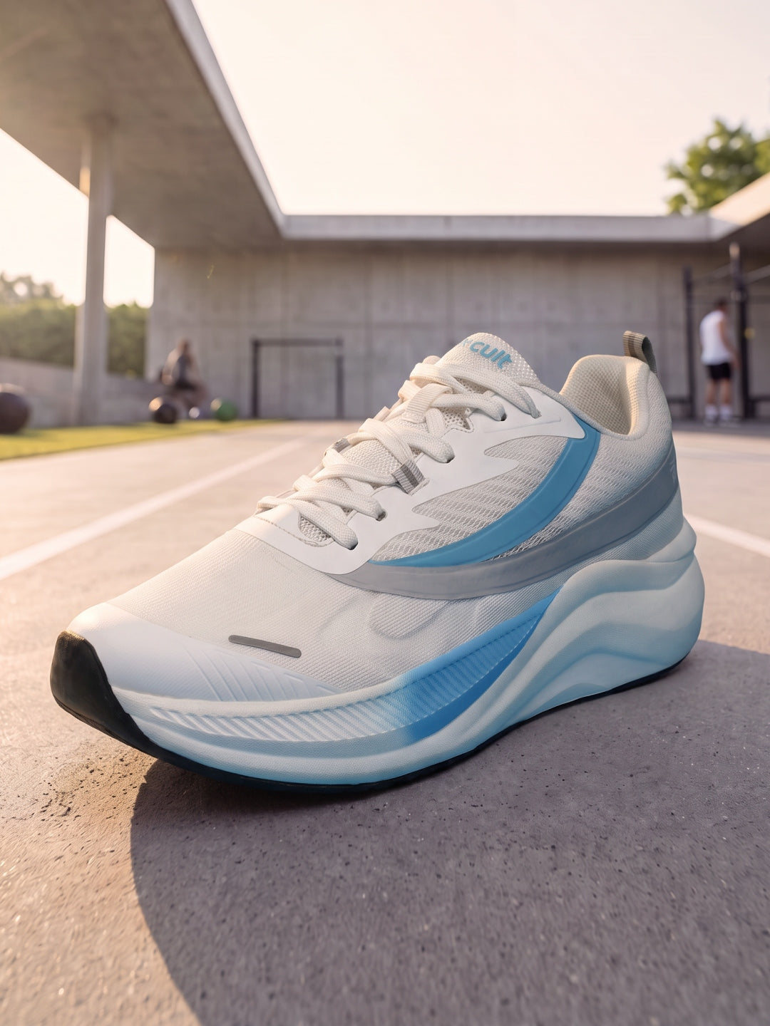 cult Men's Envo Running Shoes - White/Sky Blue