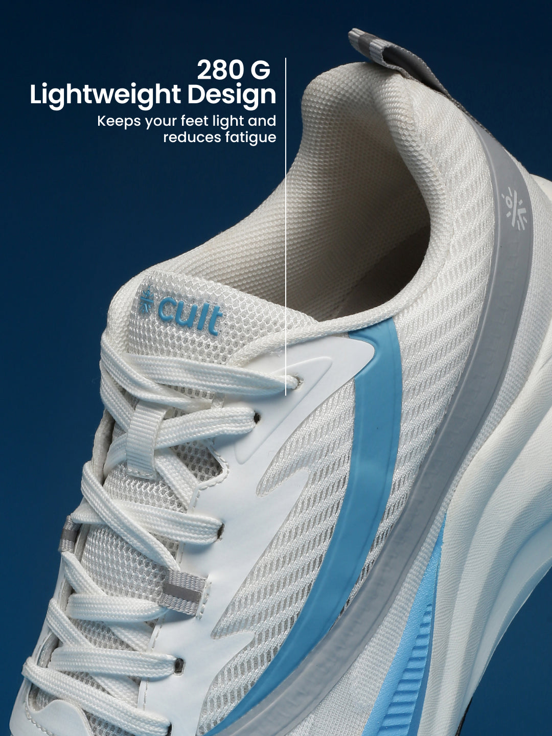 cult Men's Envo Running Shoes - White/Sky Blue