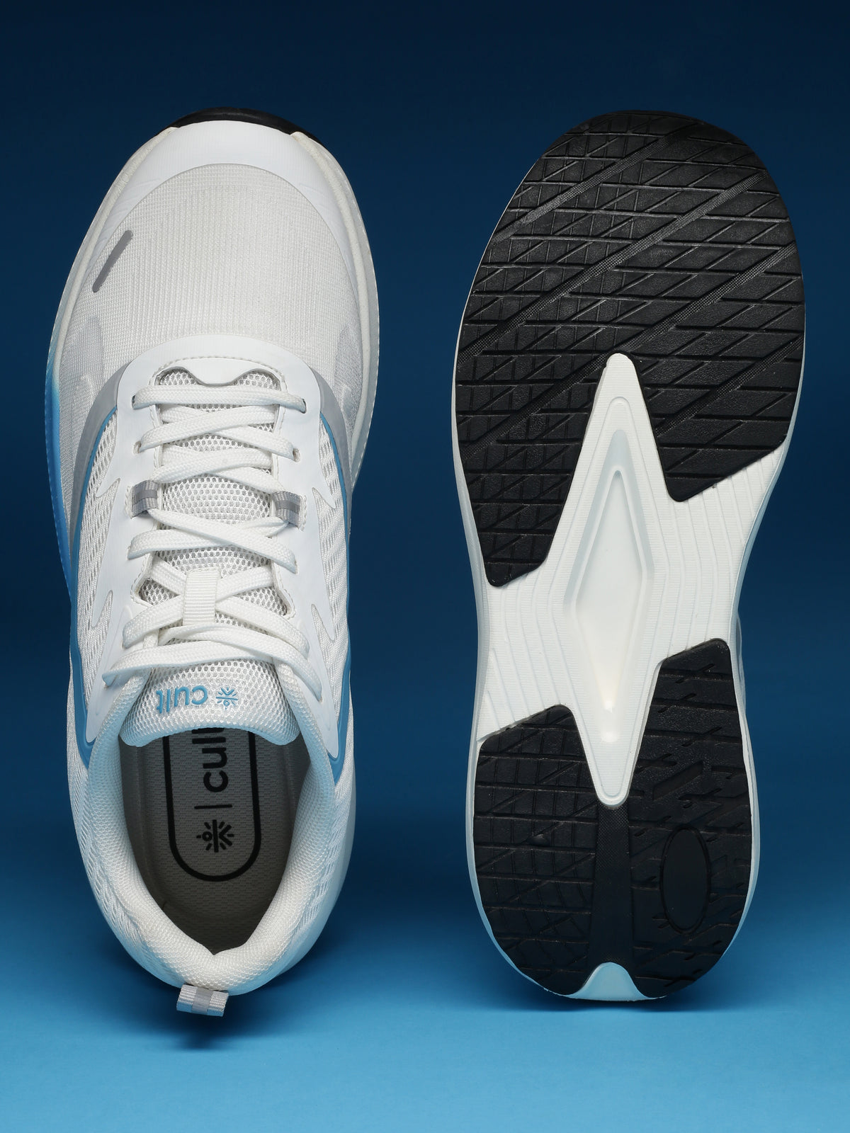 cult Men's Envo Running Shoes - White/Sky Blue