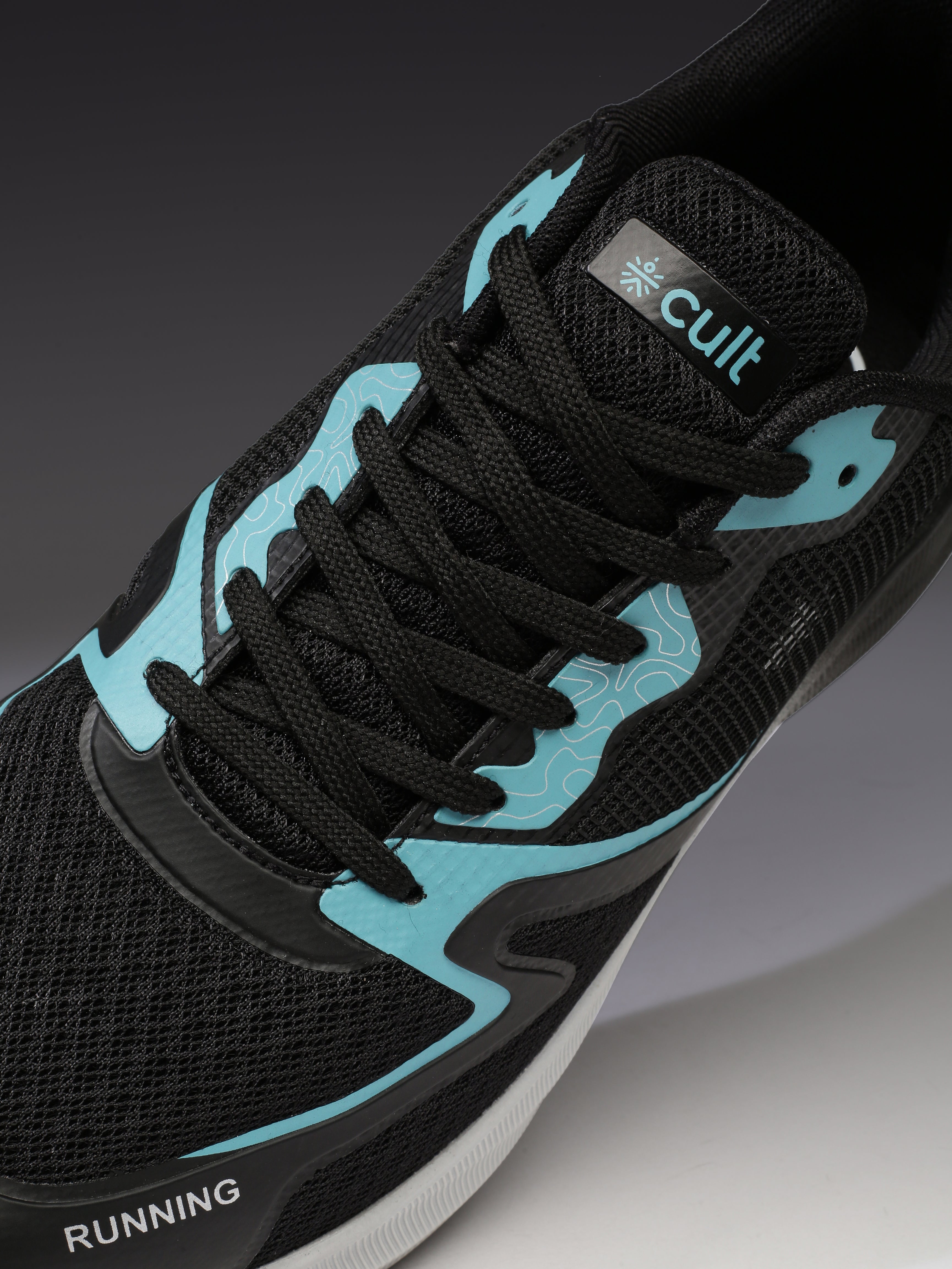 cult Men's Nitro Running Shoes - Black/Sea Green