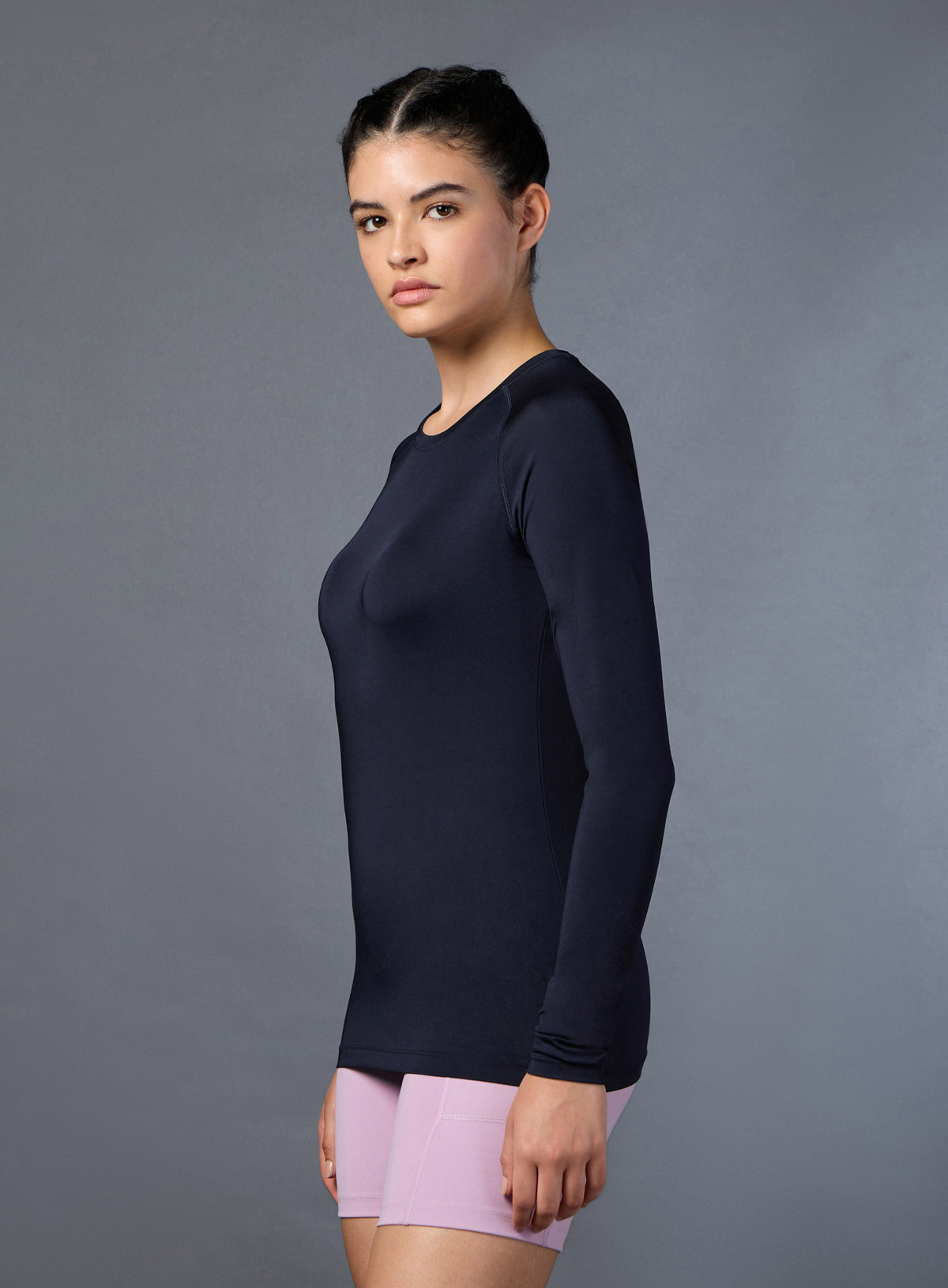 Women's Base Layer Navy Compression Running Top