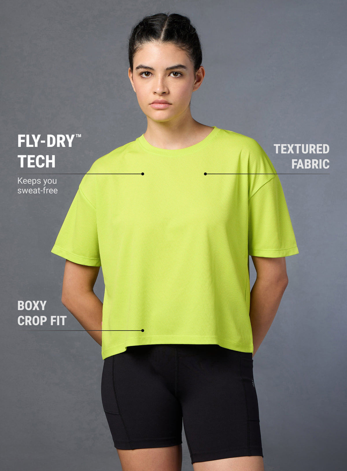 Women's Neon Green Cropped T-shirt