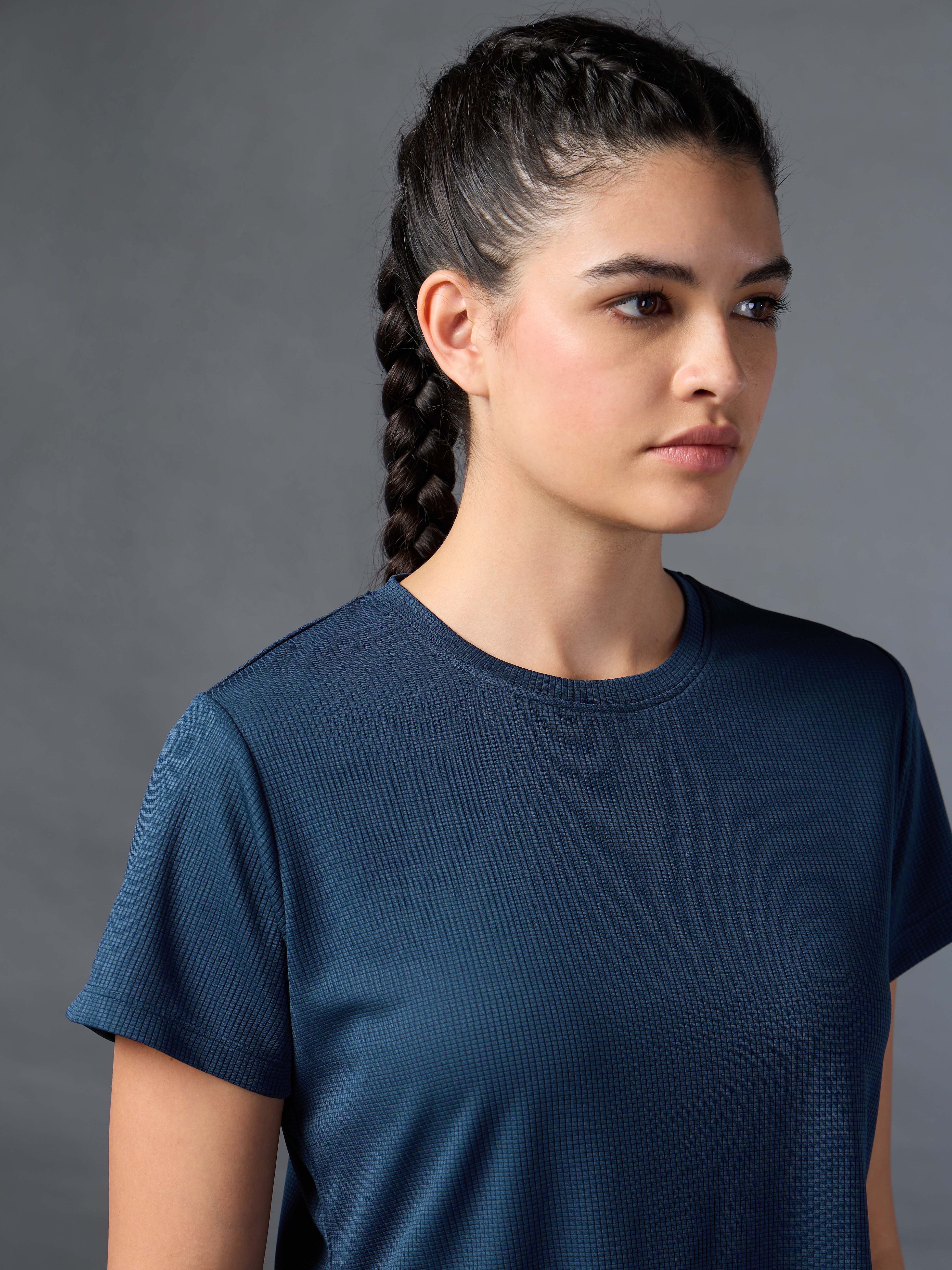 Women's Navy Running Longline T-shirt