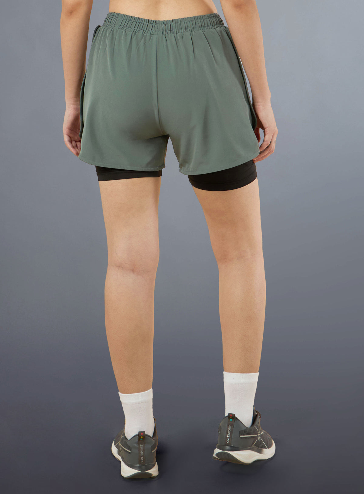 Women's High Spirit Olive Integrated Shorts