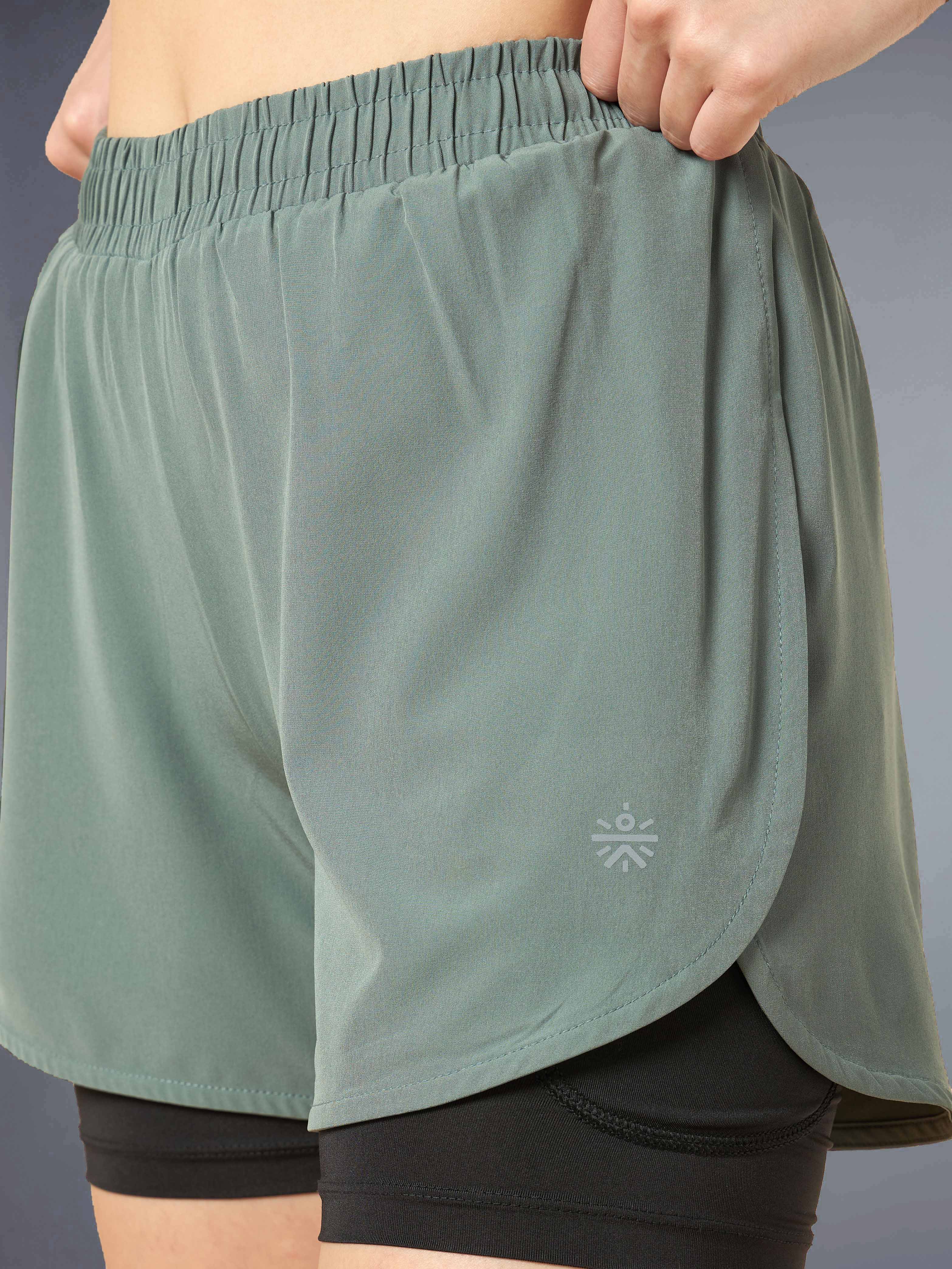 Women's High Spirit Olive Integrated Shorts
