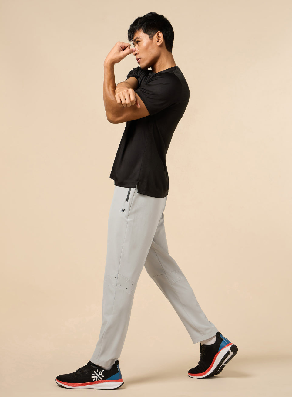 Men's Grey High Flex Training Performance Pants