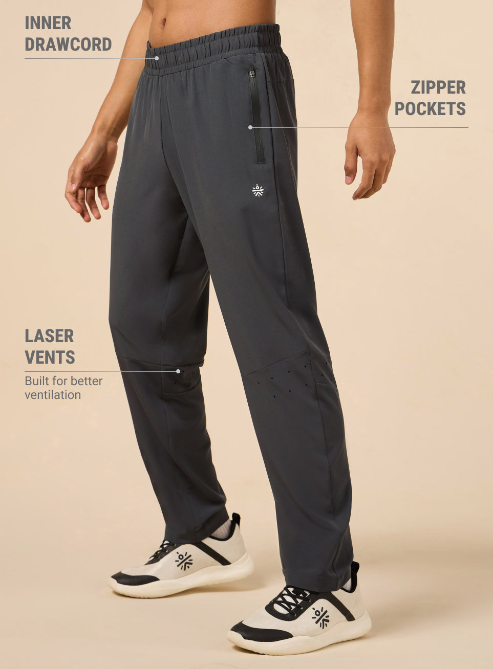 Men's Dark Grey High Flex Training Performance Pants