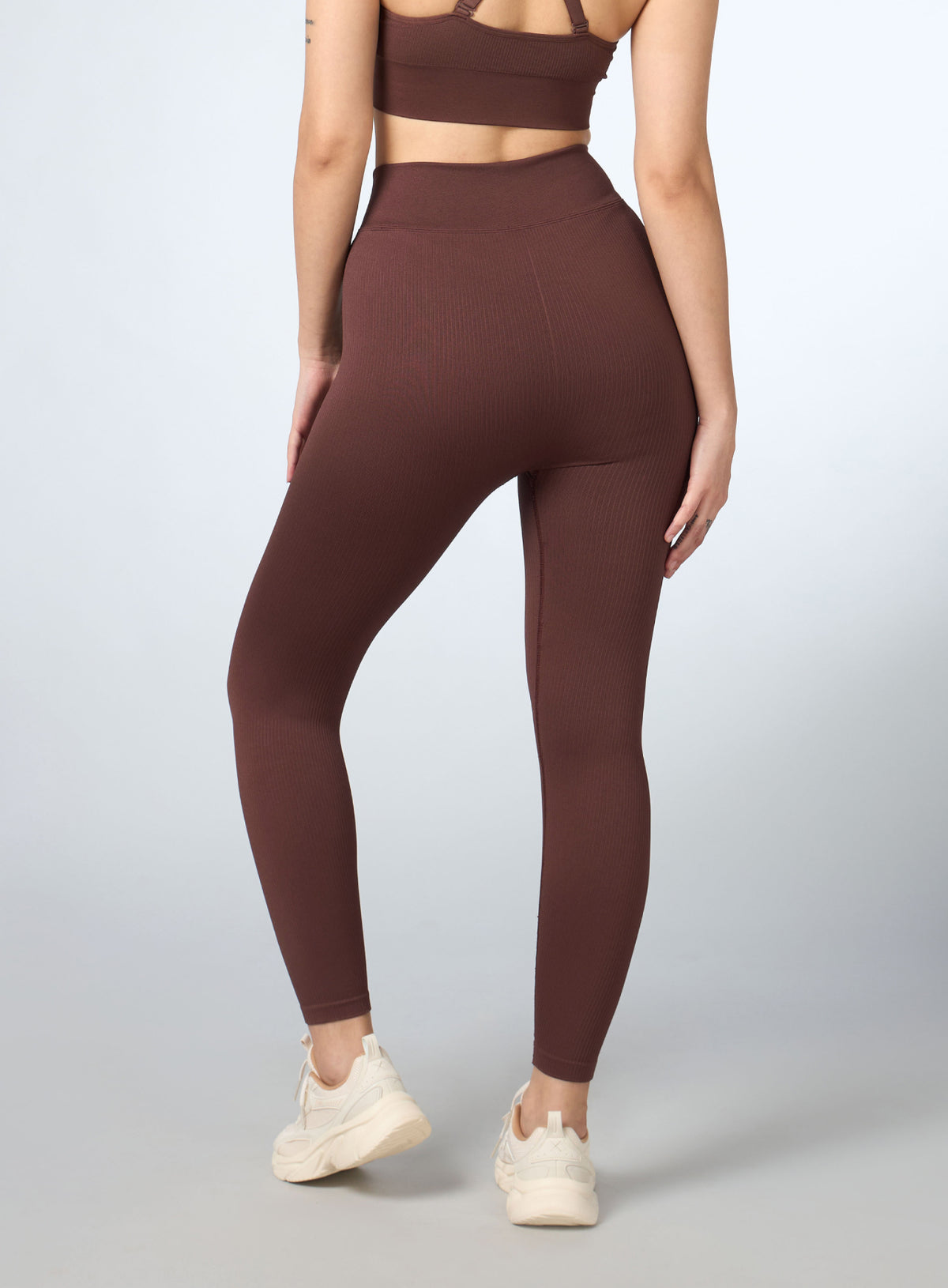 Women's Brown Cross Fit Seamless Tights