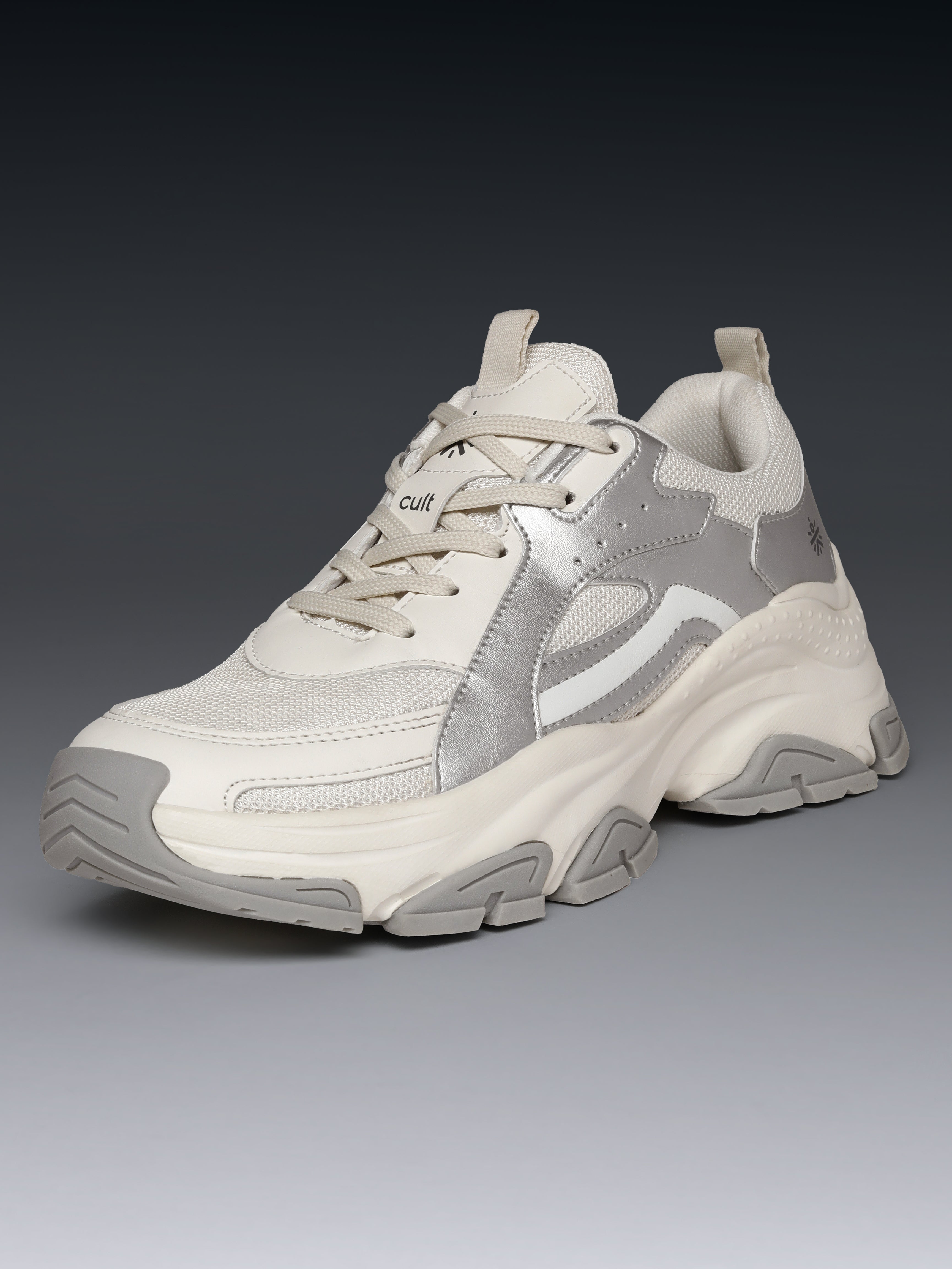 cult Women's Luna Sneakers - Off White/Silver