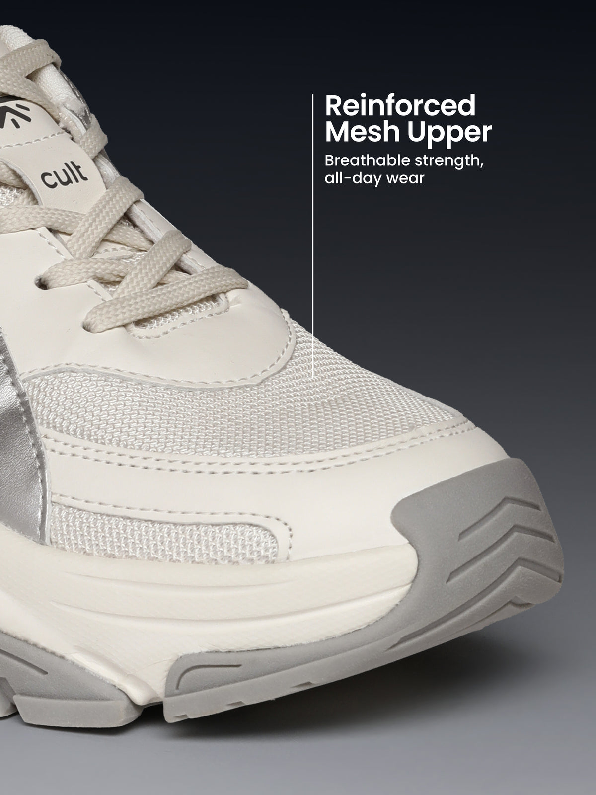 cult Women's Luna Sneakers - Off White/Silver