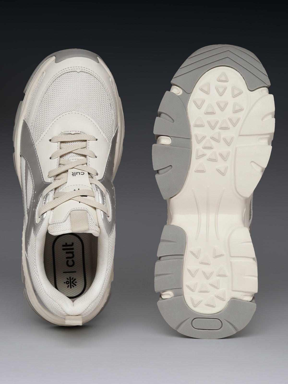 cult Women's Luna Sneakers - Off White/Silver