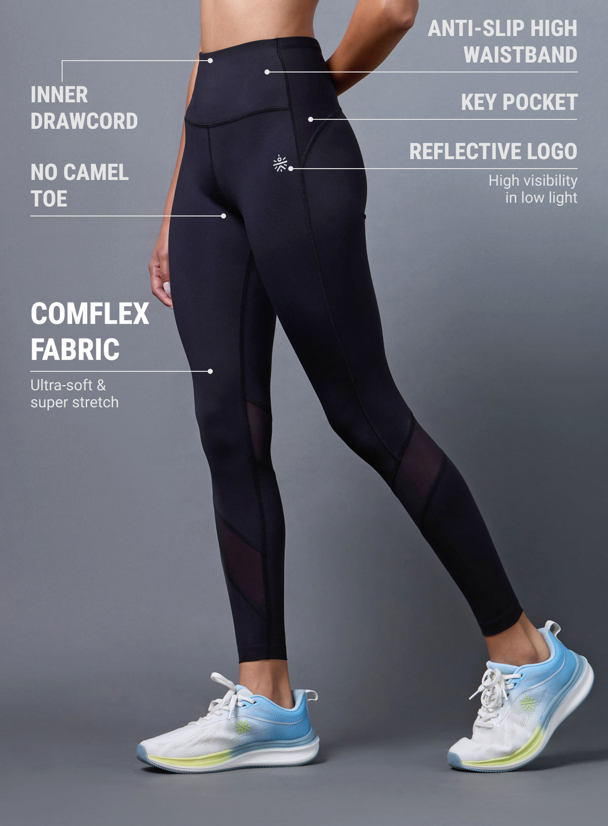 Women's Black Run Forward Tights