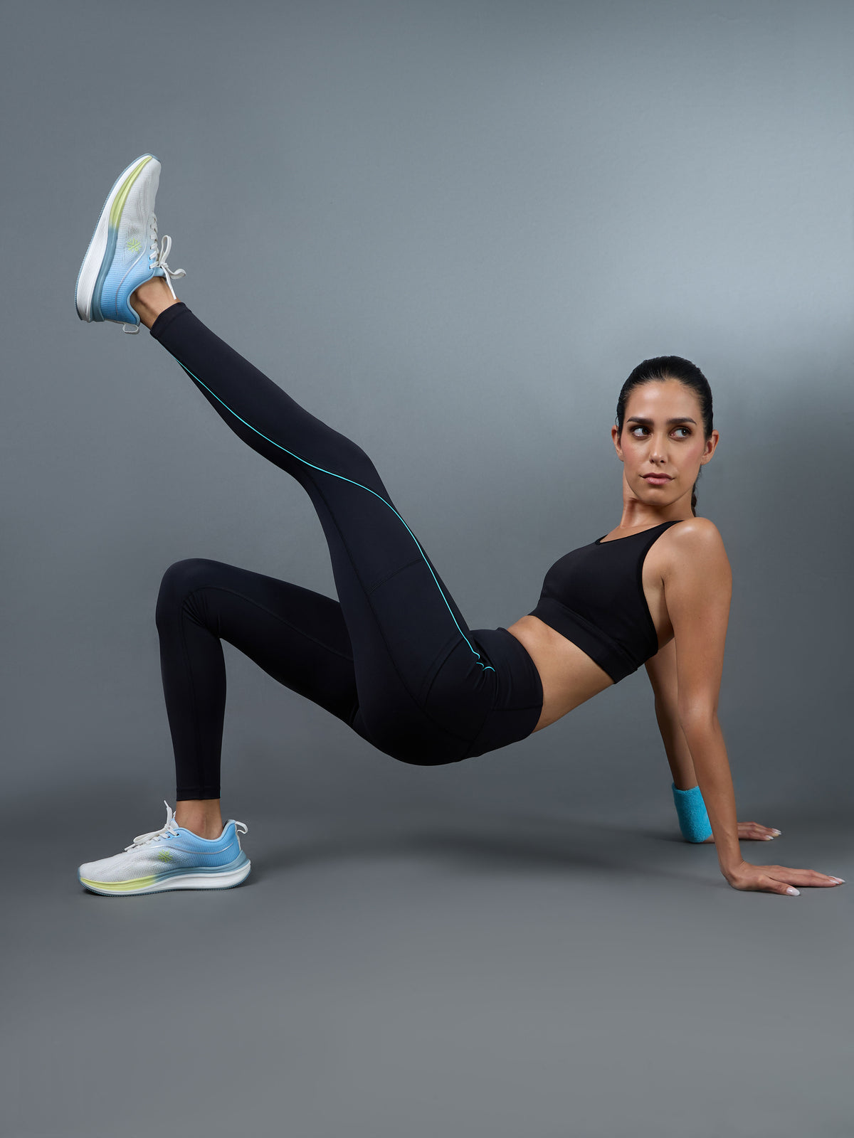 Women's Black Pace Up Running Tights