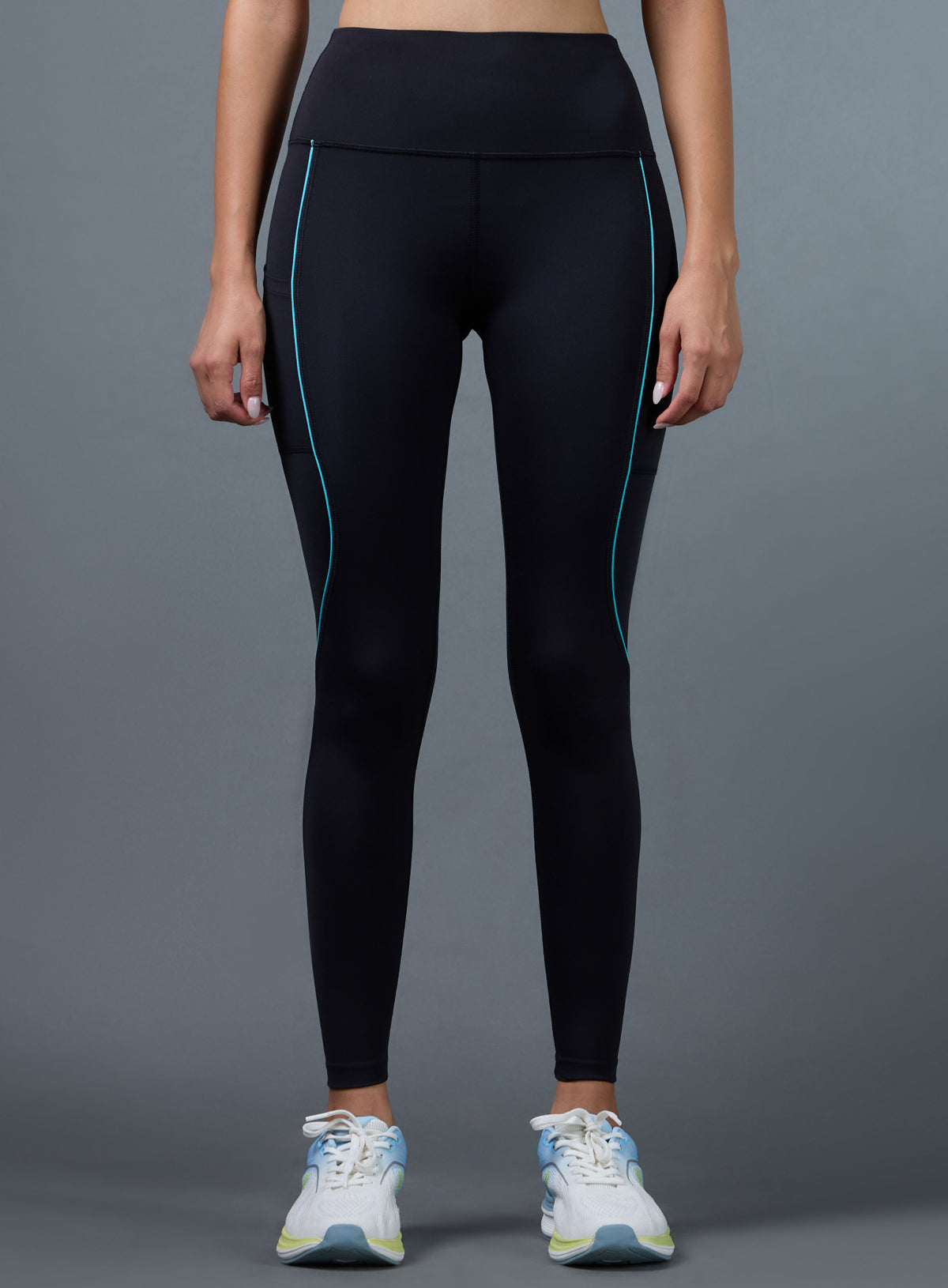 Women's Black Pace Up Running Tights