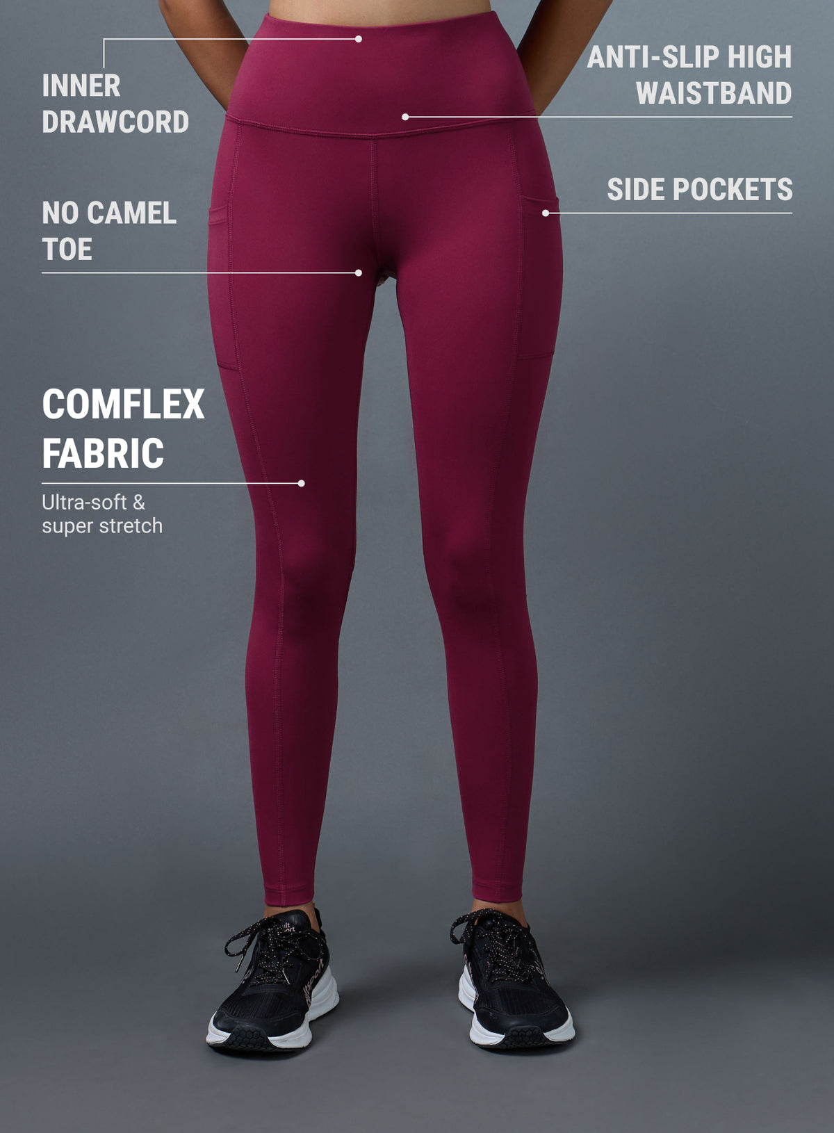 Women's Maroon Ultimate Running Tights
