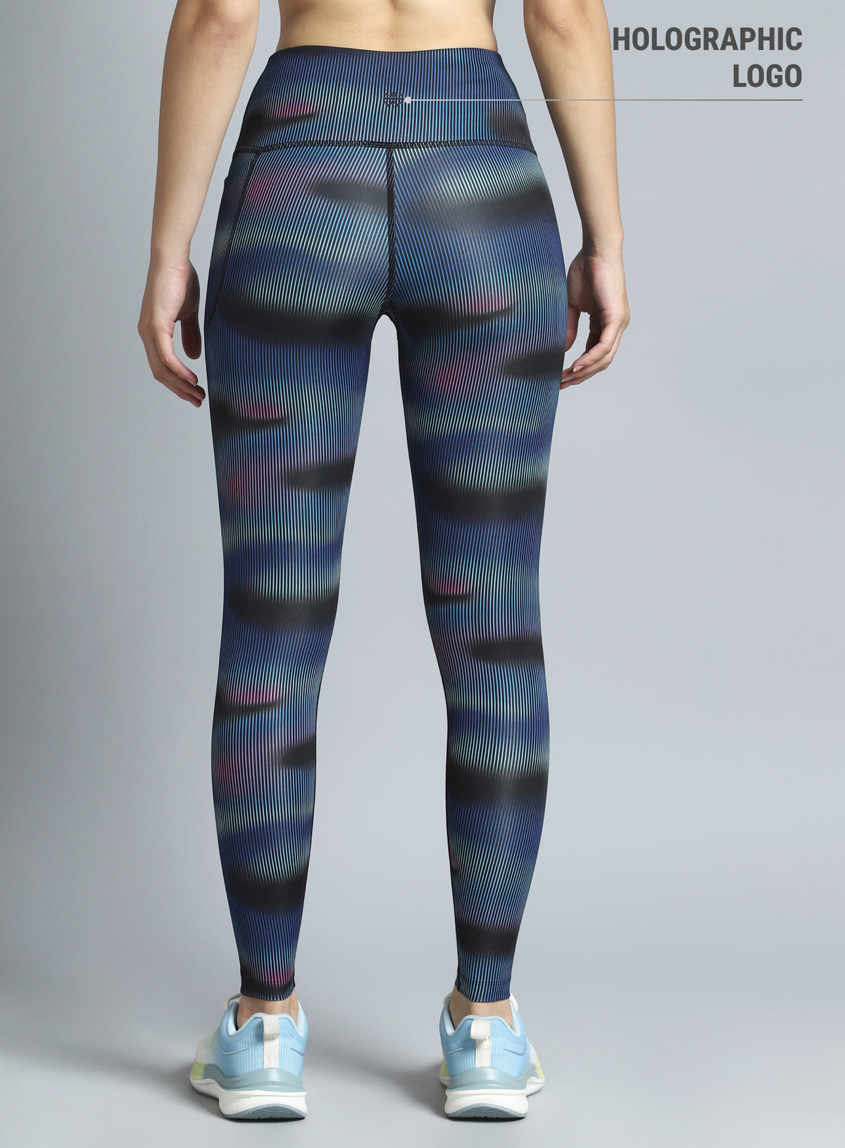 Women's Black Energy Map All Over Print COMFlex Tights