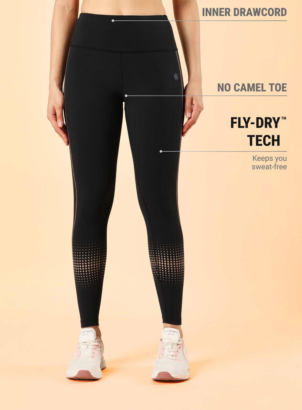 Women's Black Energy Map Printed COMFlex Tights