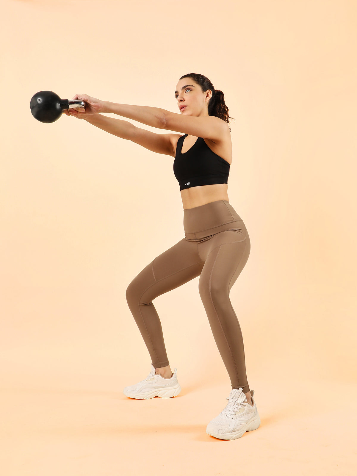 Women's Beige Train In Workout COMFlex Tights