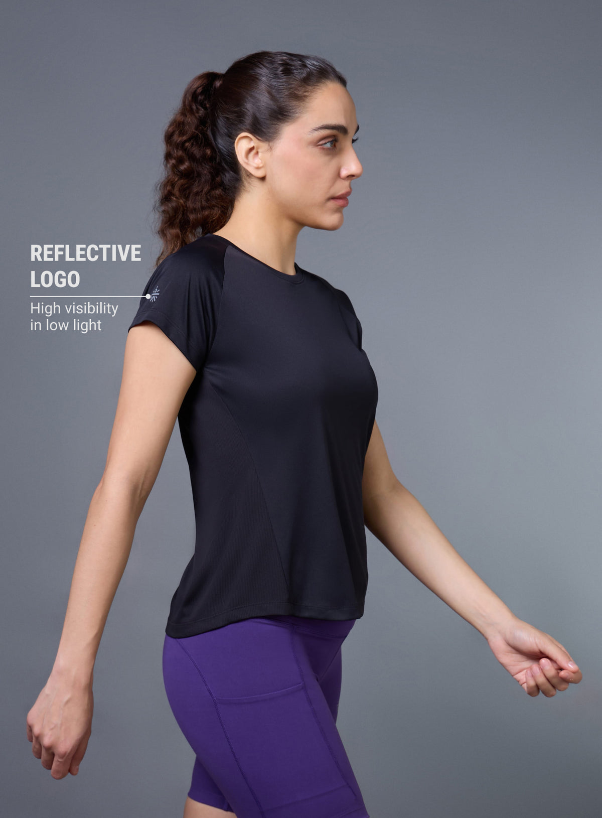 Women's Black The Runner's Essential T-shirt